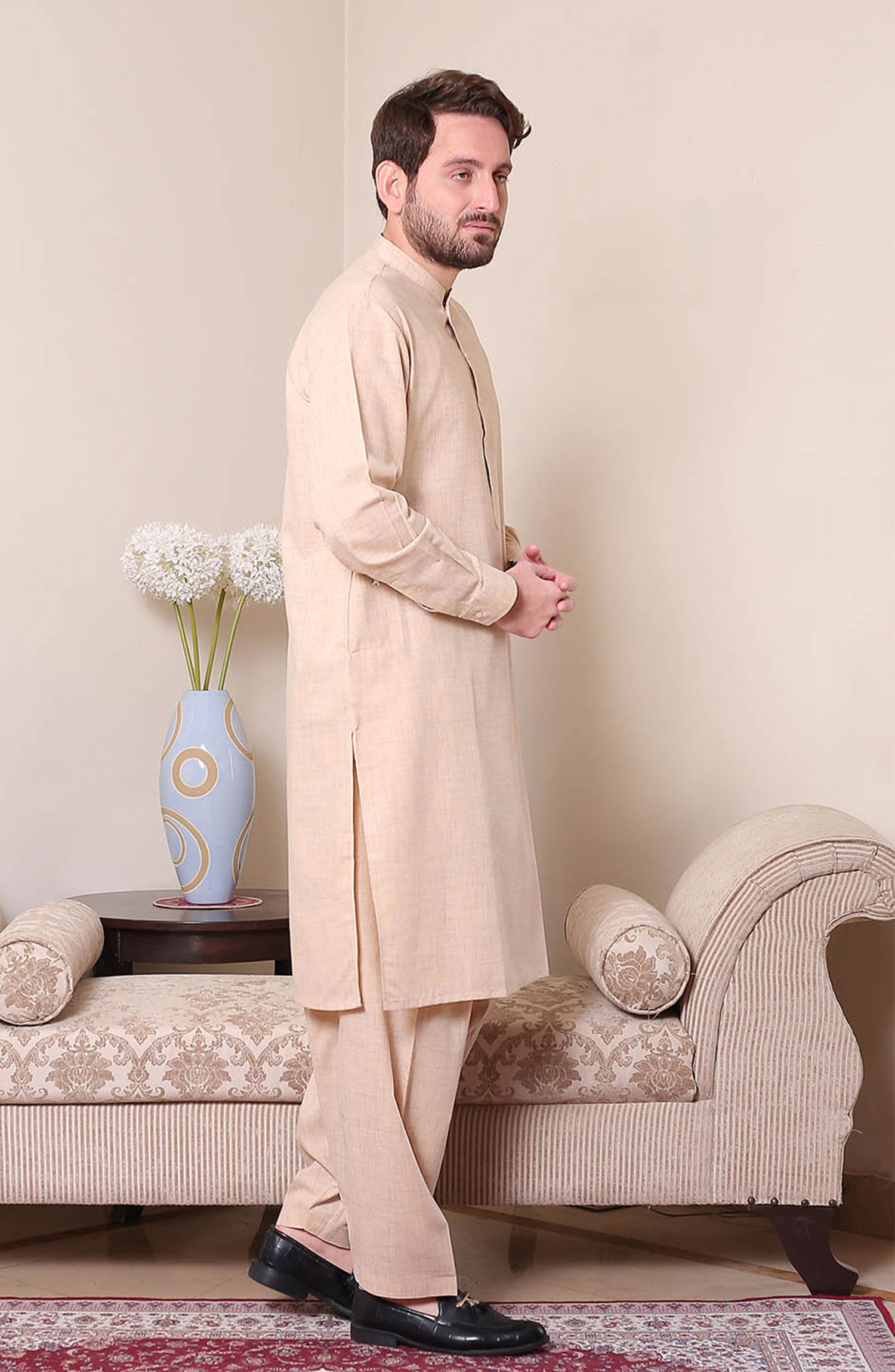 Real Image Mens Shalwar Kameez Collection 2024 - P - 61sc Peach