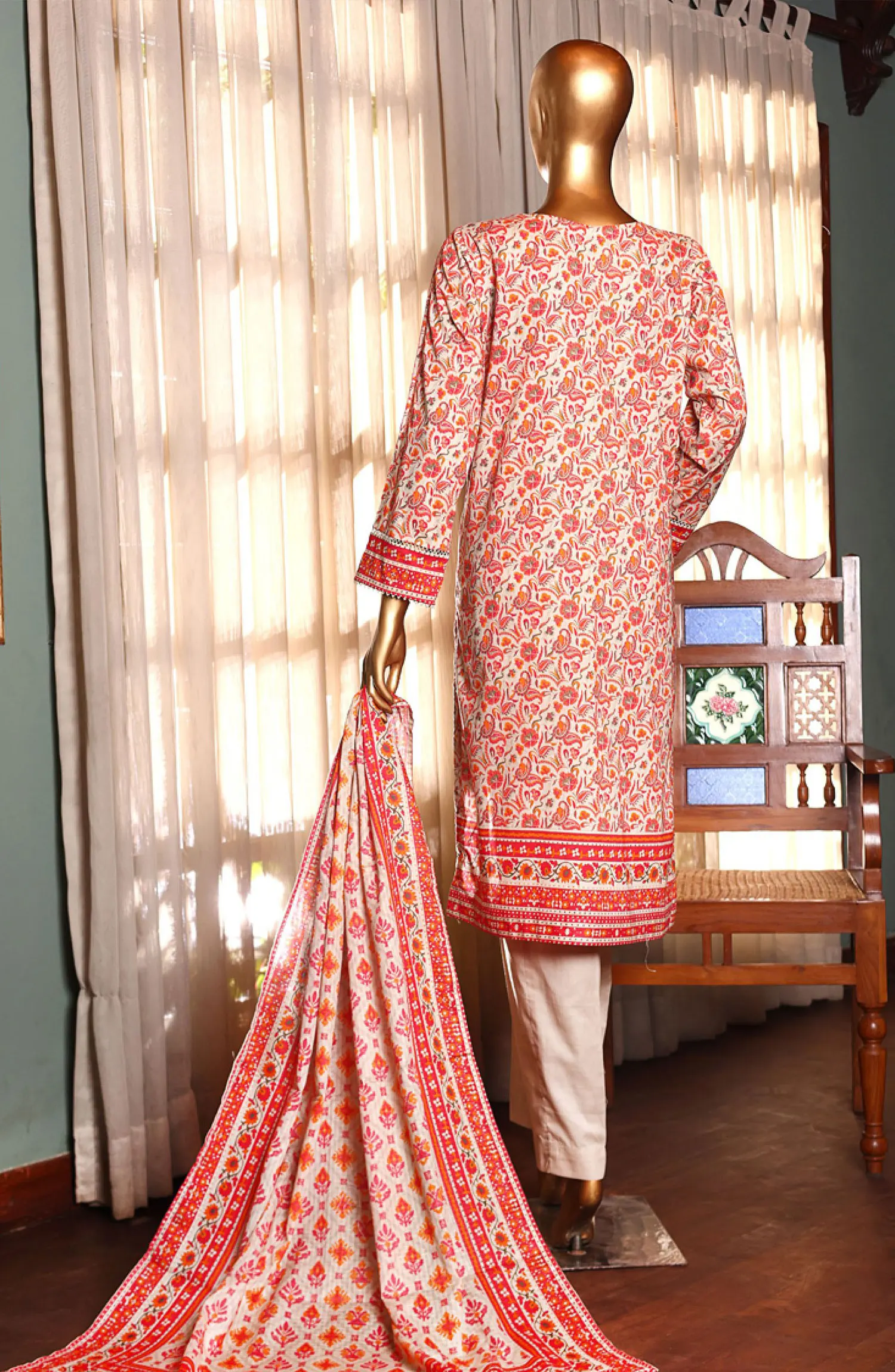 HZ RTW AASHKAAR Embroidered Lawn Collection Vol 2 - PEL 416 BEIGE (2)