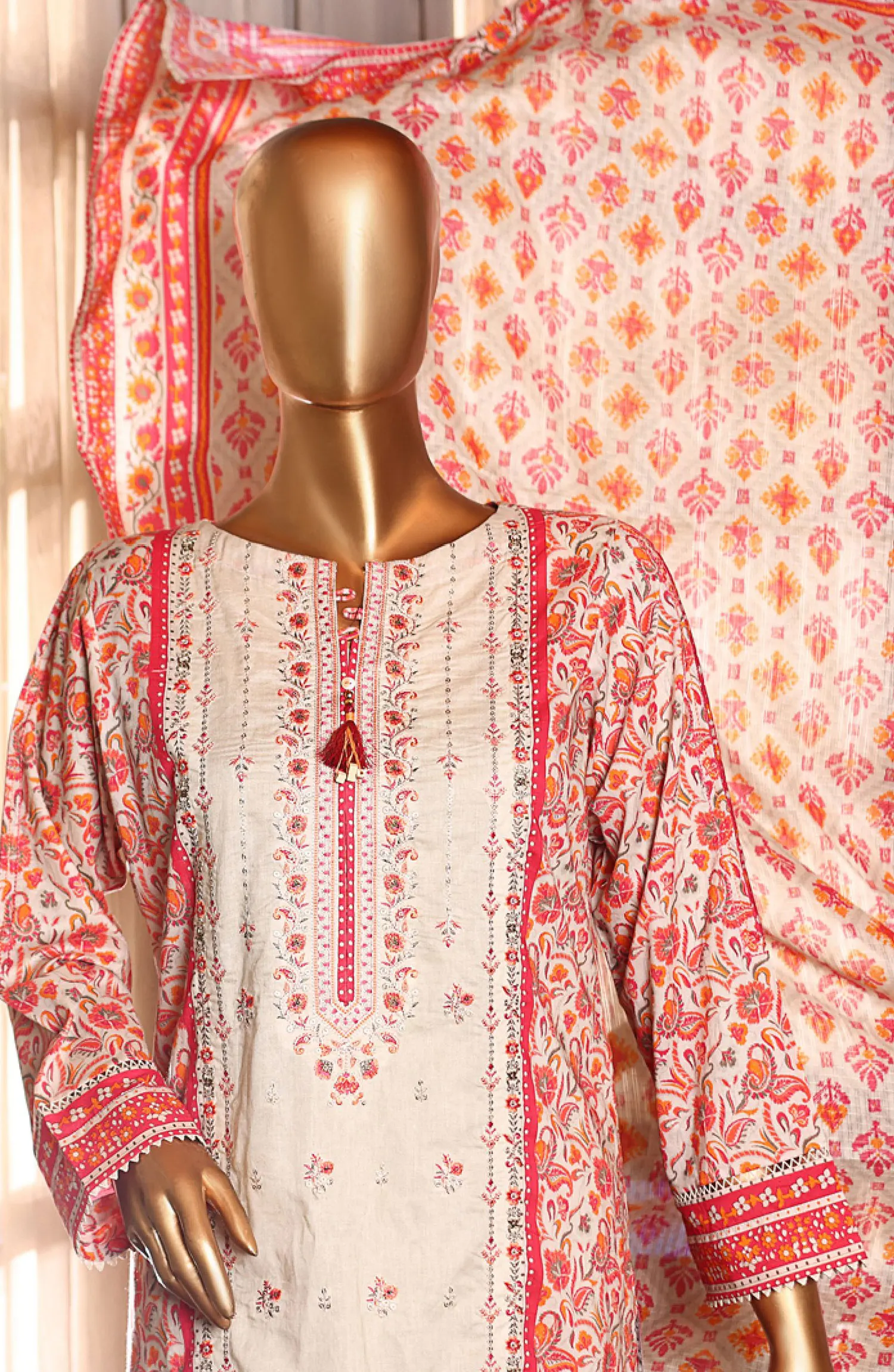 HZ RTW AASHKAAR Embroidered Lawn Collection Vol 2 - PEL 416 BEIGE (2)