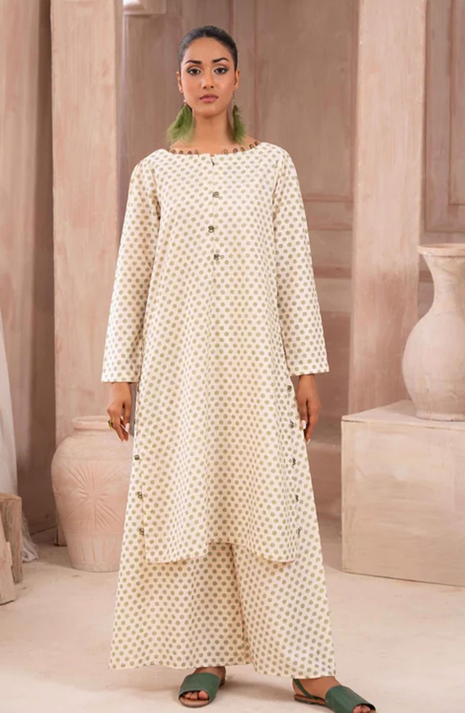 Ayla Studio Stitched Co Ords Collection 2024 - Pistachio Cream