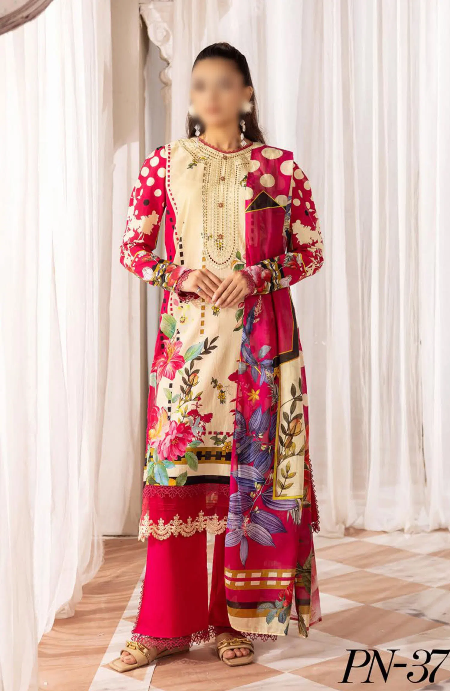 Print Kari Embroidered and Printed Lawn Collection By NUR - PN 37