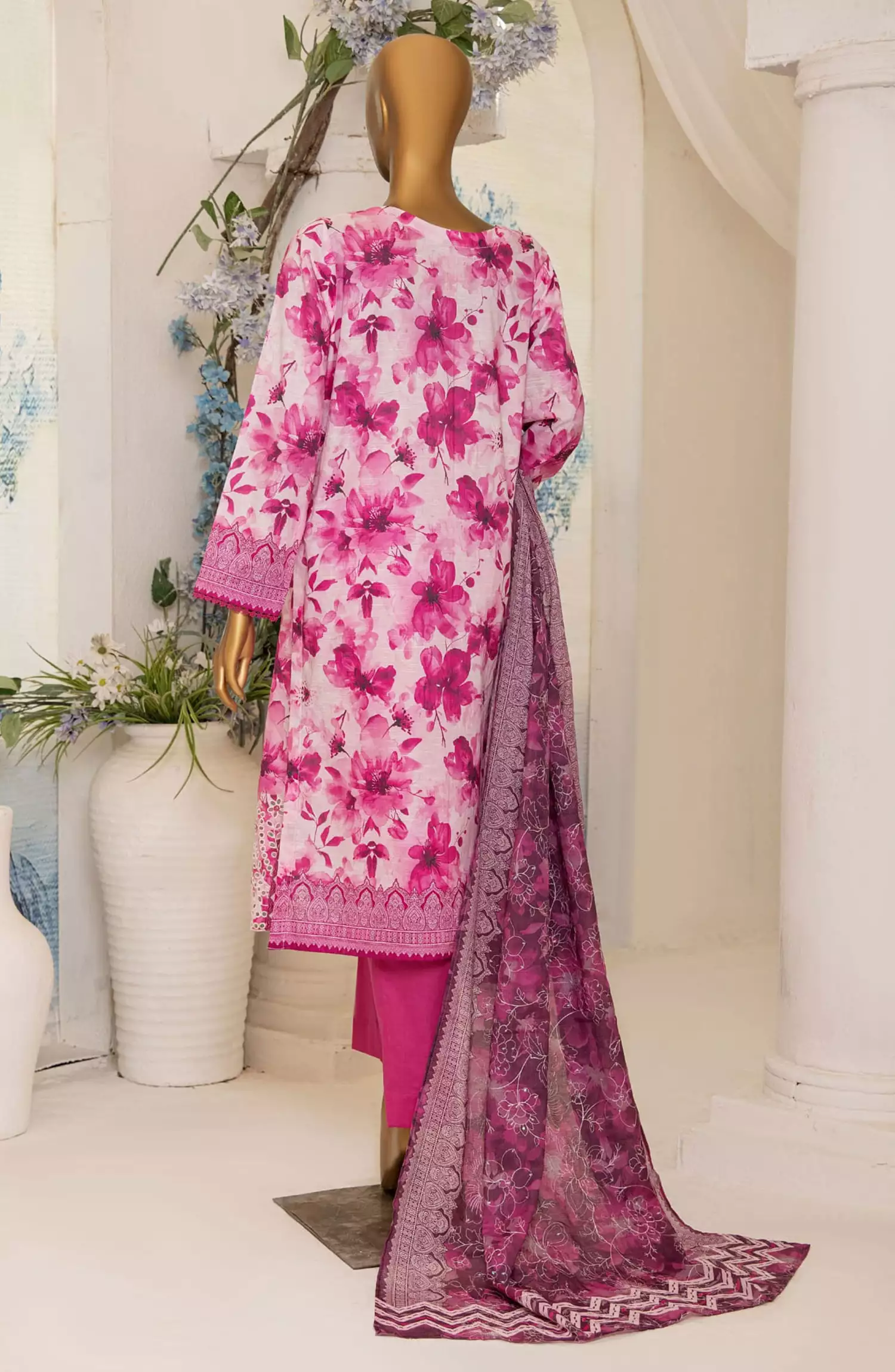 HZ Printkari Slub Cambric Embroidered Collection - PSC 207