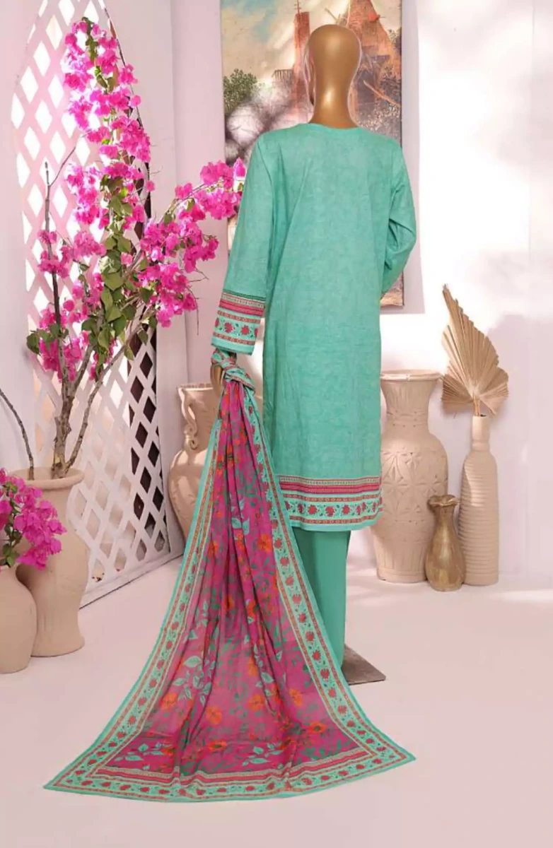 HZ Printkari Slub Cambric Embroidered Collection-PSC-217