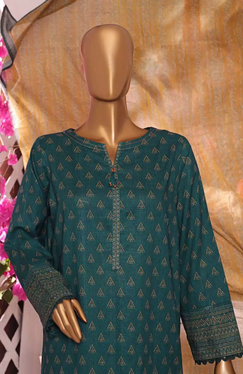 HZ Printkari Slub Cambric Embroidered Collection-PSC-223