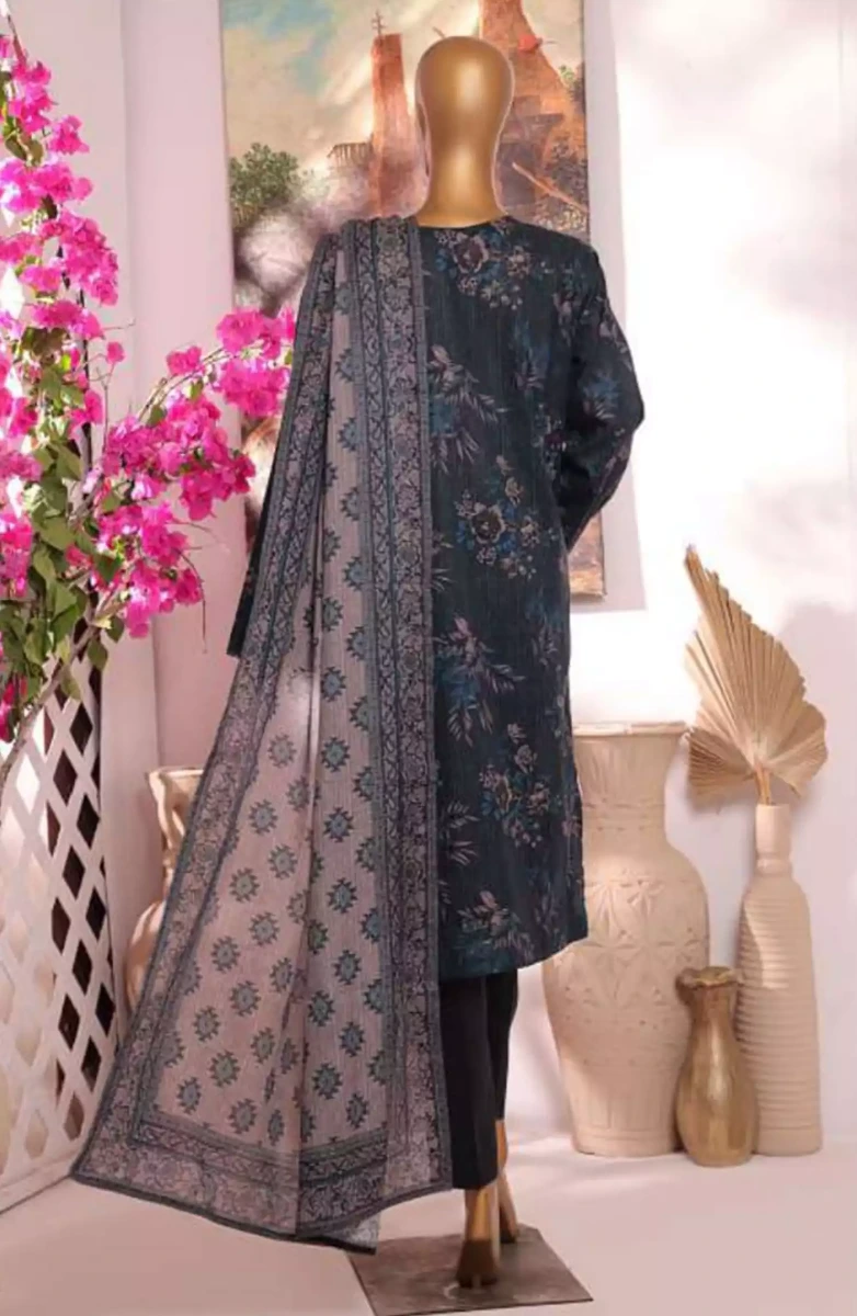 HZ Printkari Slub Cambric Embroidered Collection-PSC-224