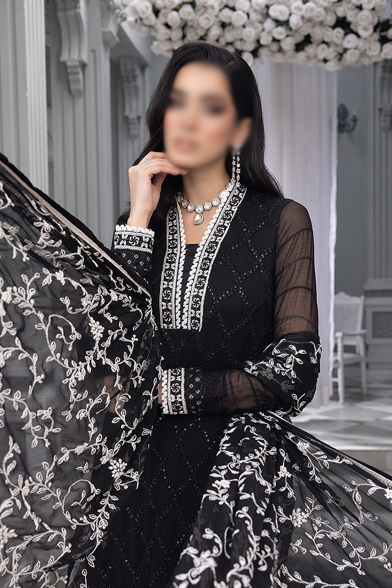 Merakish Unstitched Luxury Formal Collection 2023 - Raven Black