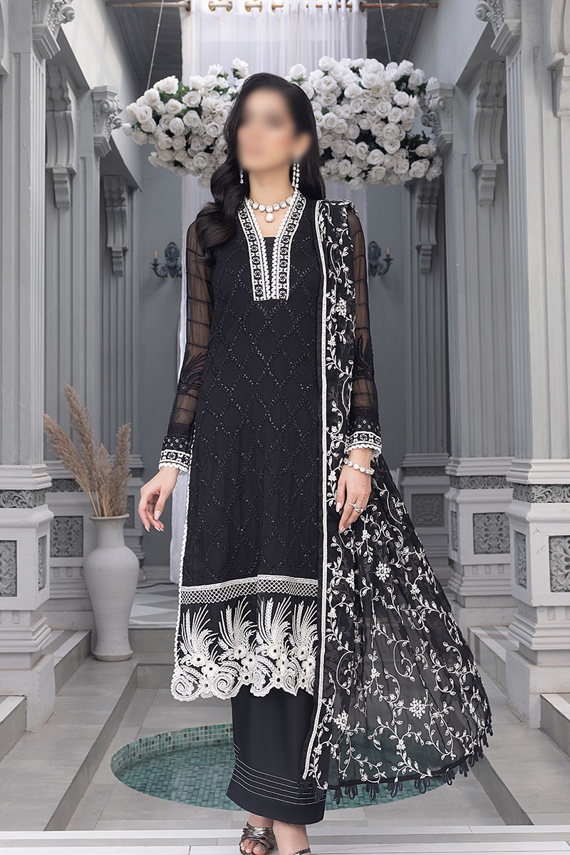 Merakish Unstitched Luxury Formal Collection 2023 - Raven Black