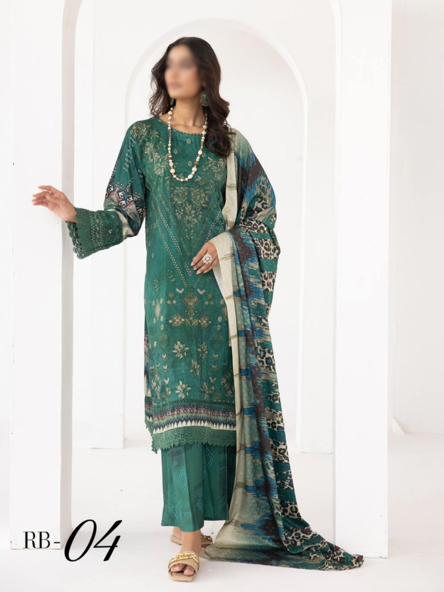 Rang Barang Embroidered and Printed Slub Collection - RB 04