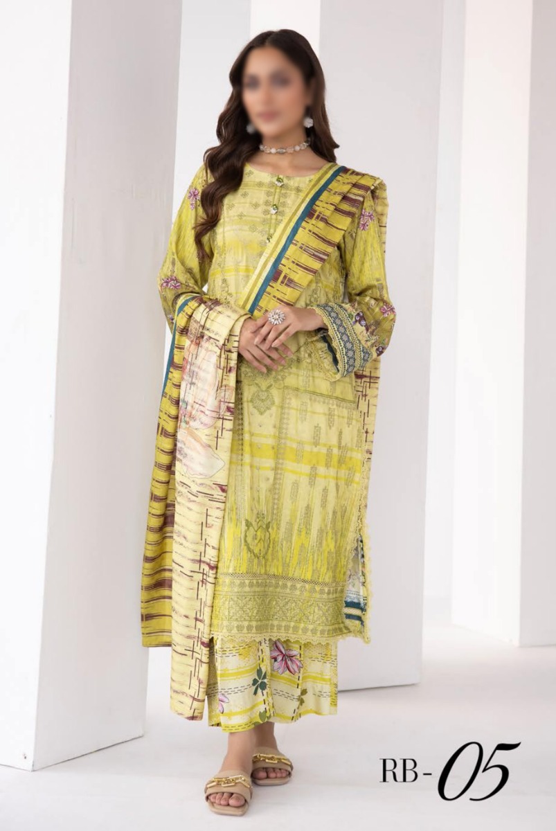 Rang Barang Embroidered and Printed Slub Collection - RB 05