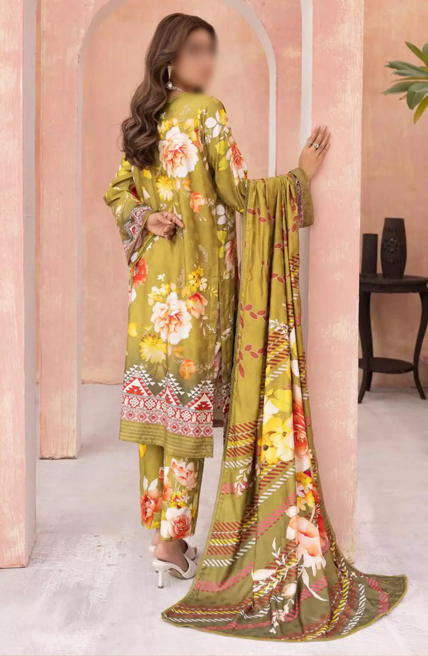 Rang Nagar Embroidered and Printed Slub Wool Collection - -RN 02