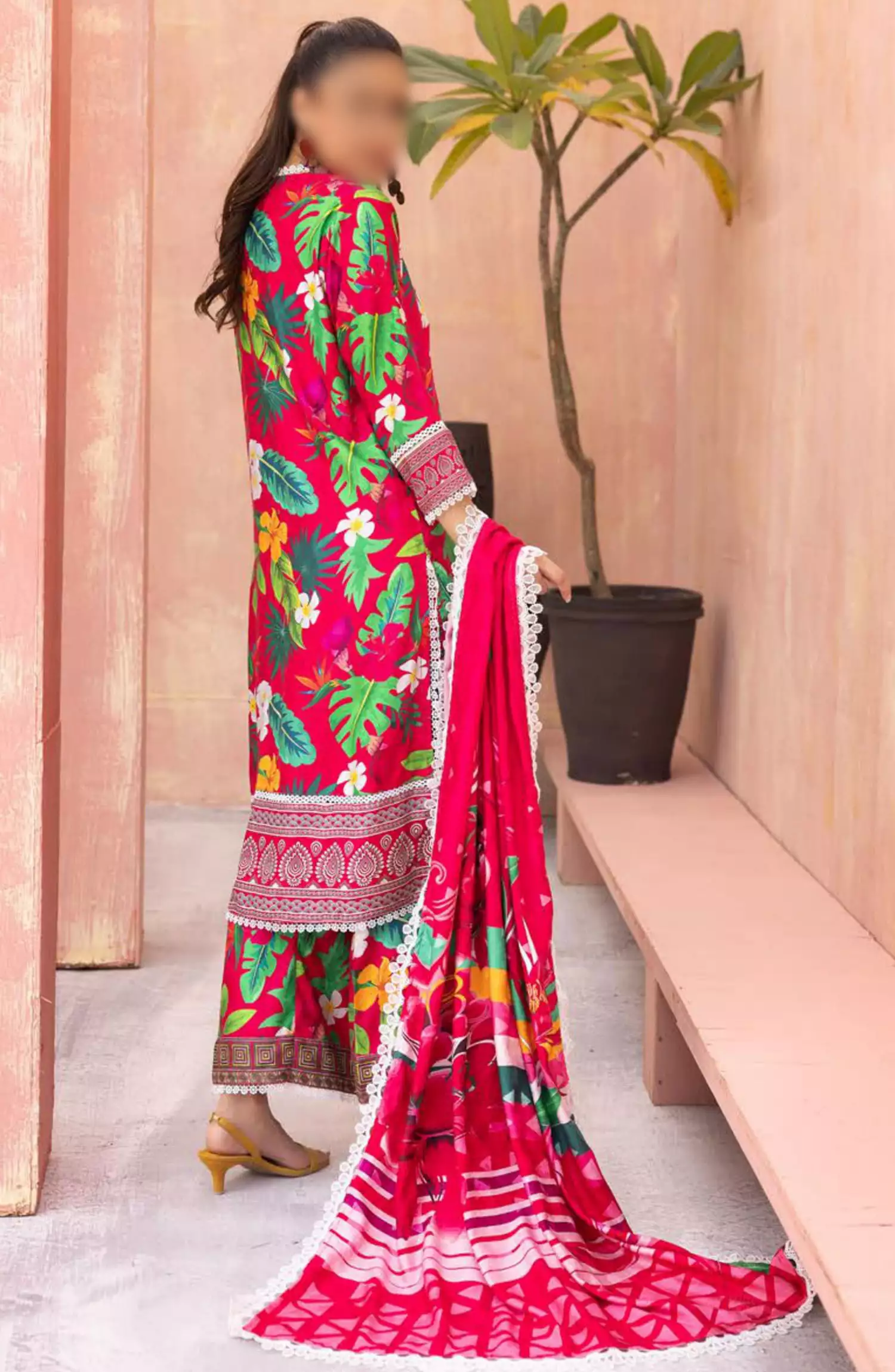 Rang Nagar Embroidered and Printed Slub Wool Collection - -RN 06