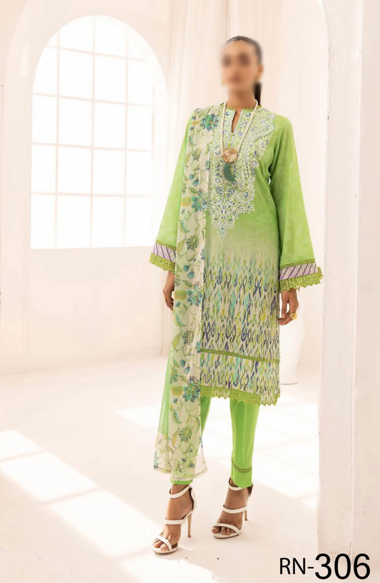 Rang Nagar Embroidered and Printed Lawn Collection By NUR - RN-306