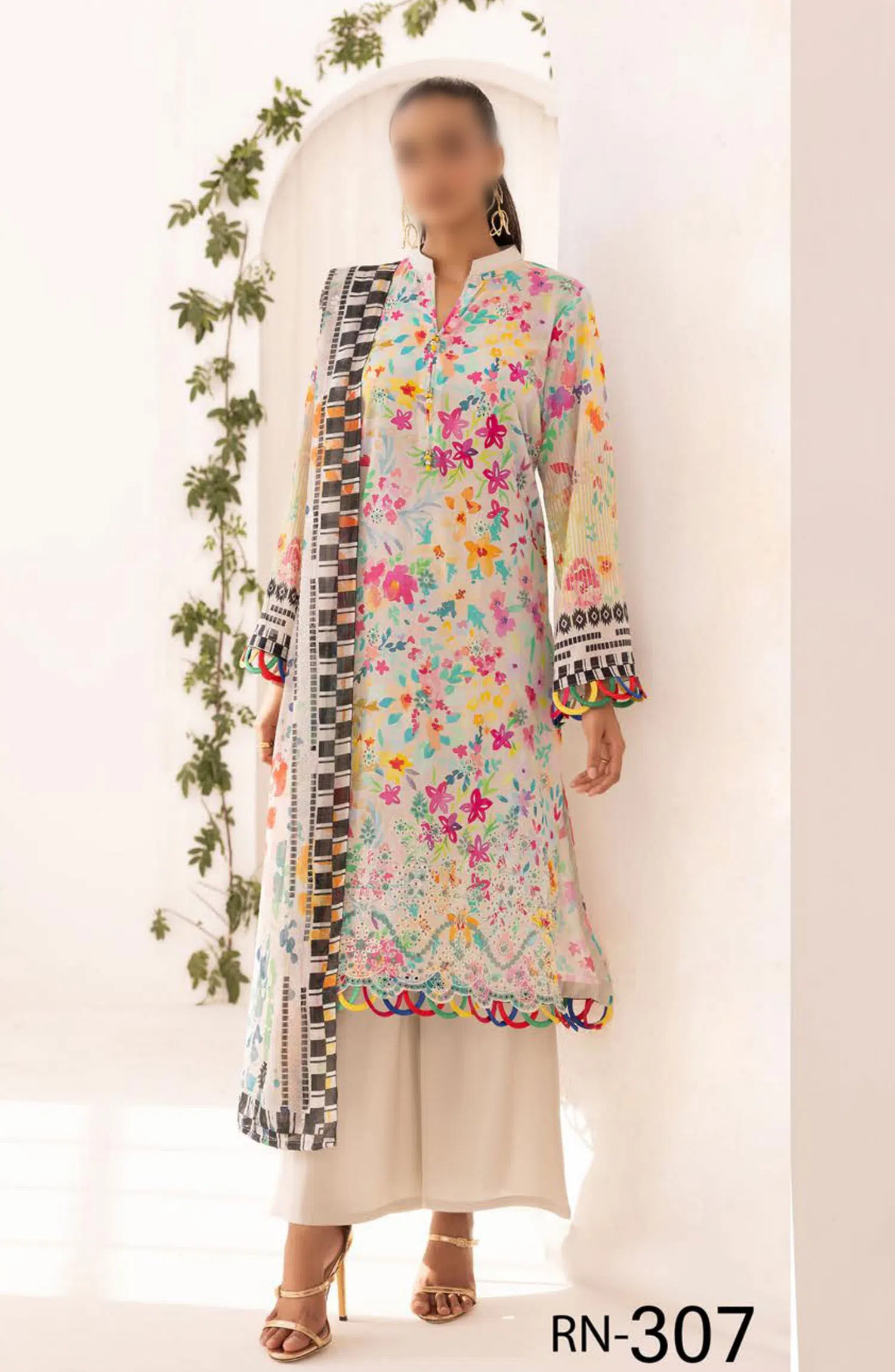 Rang Nagar Embroidered and Printed Lawn Collection By NUR - RN-307