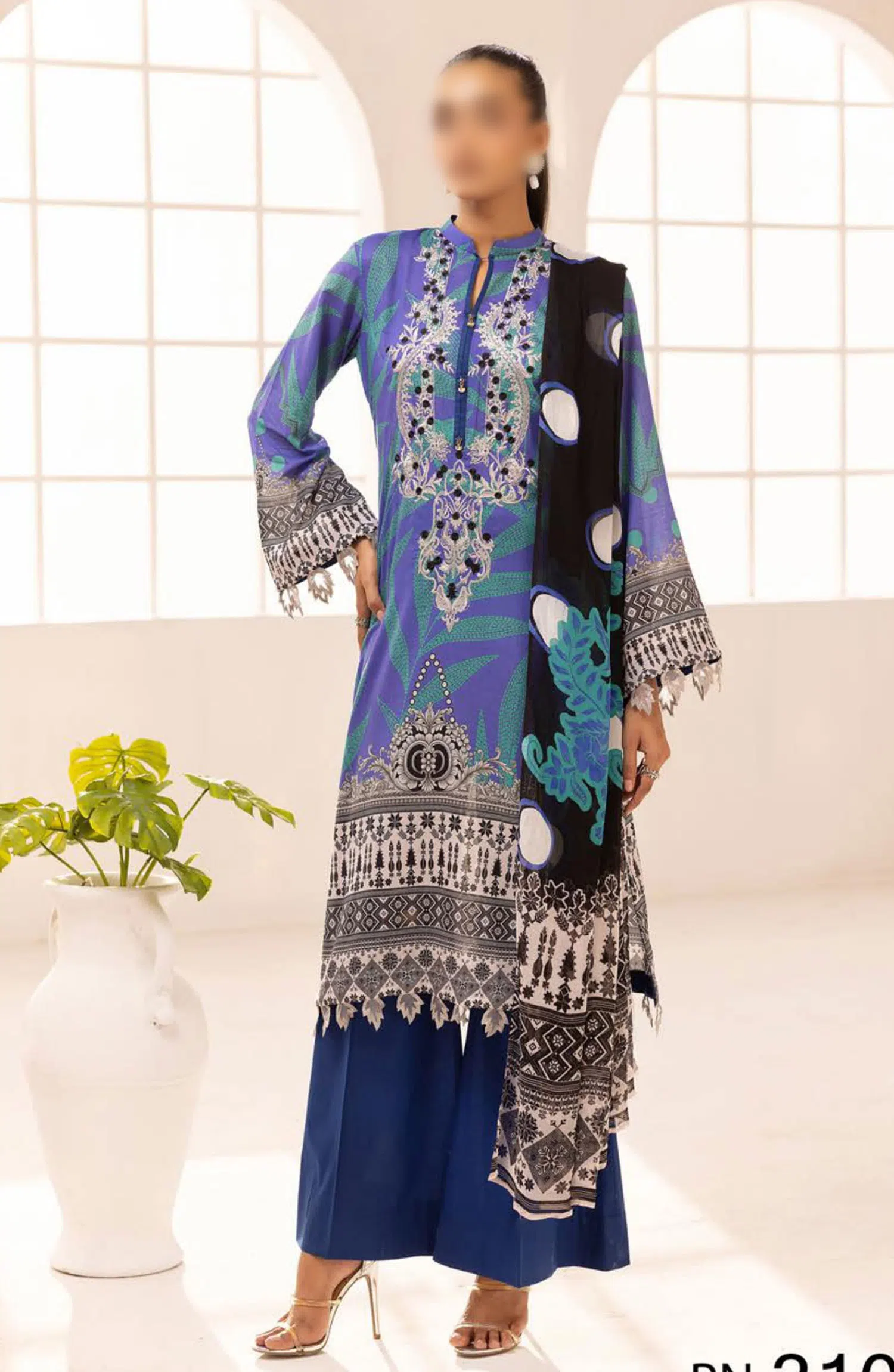 Rang Nagar Embroidered and Printed Lawn Collection By NUR - RN-310