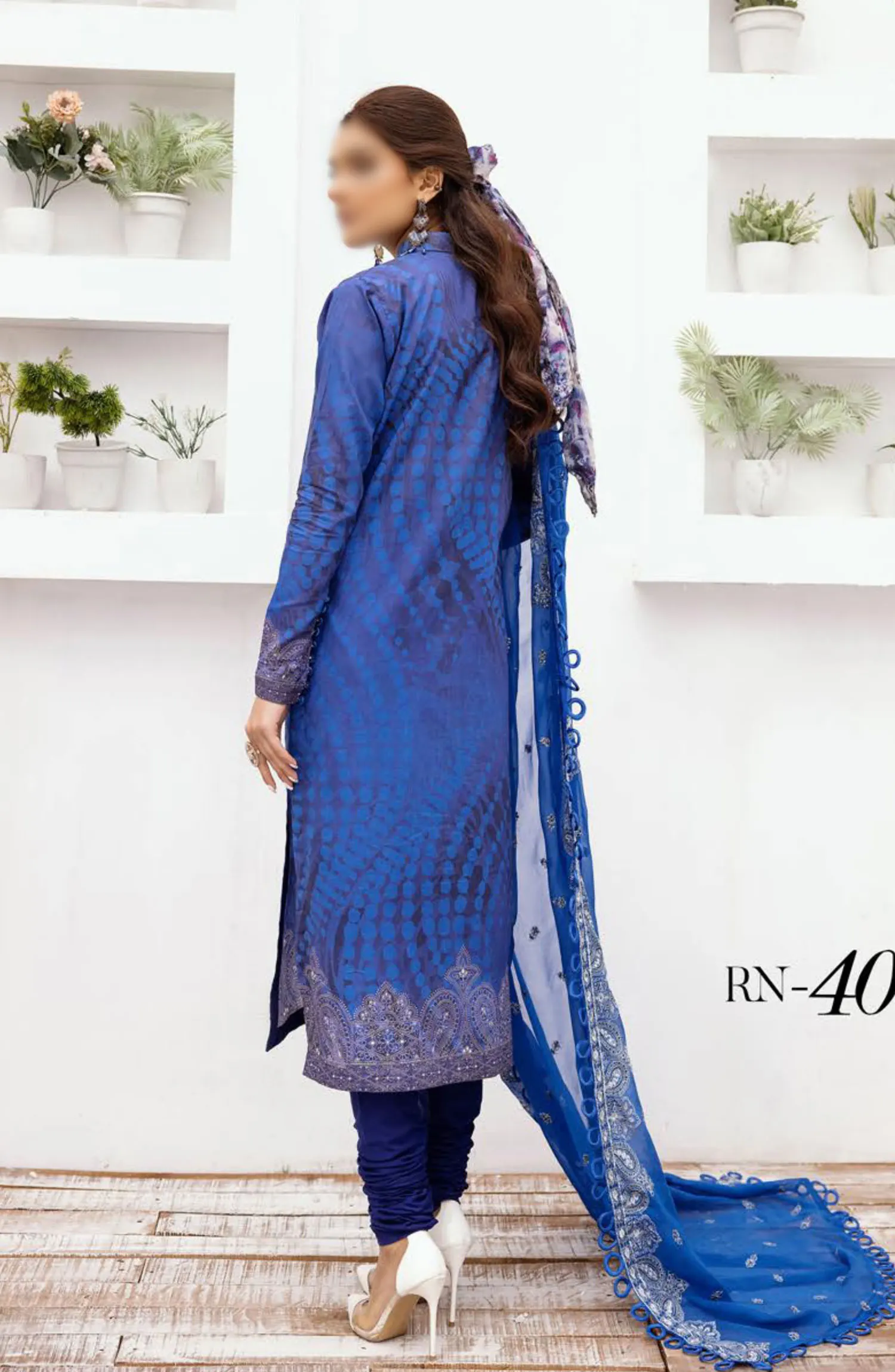 RangNagar Embroiderd and Printed Lawn Collection By NUR - RN-405