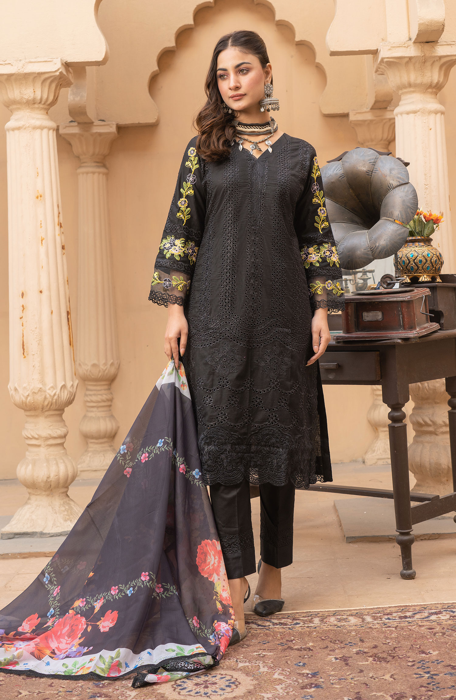 Raqs E Mughal Stitched Collection By AL Harir Apparel - Rohma Black