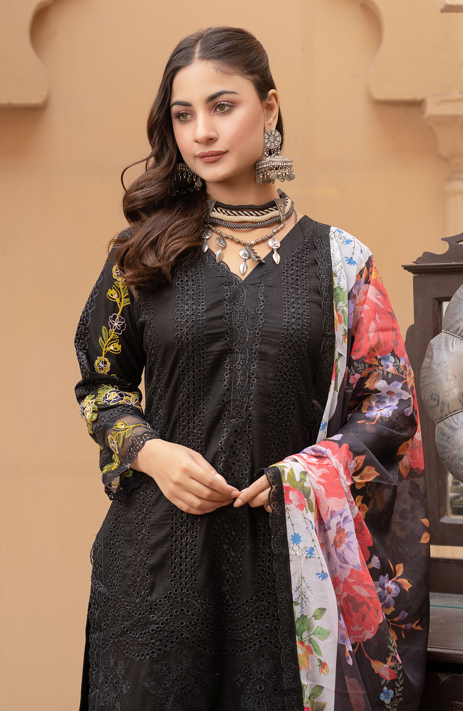 Raqs E Mughal Stitched Collection By AL Harir Apparel - Rohma Black