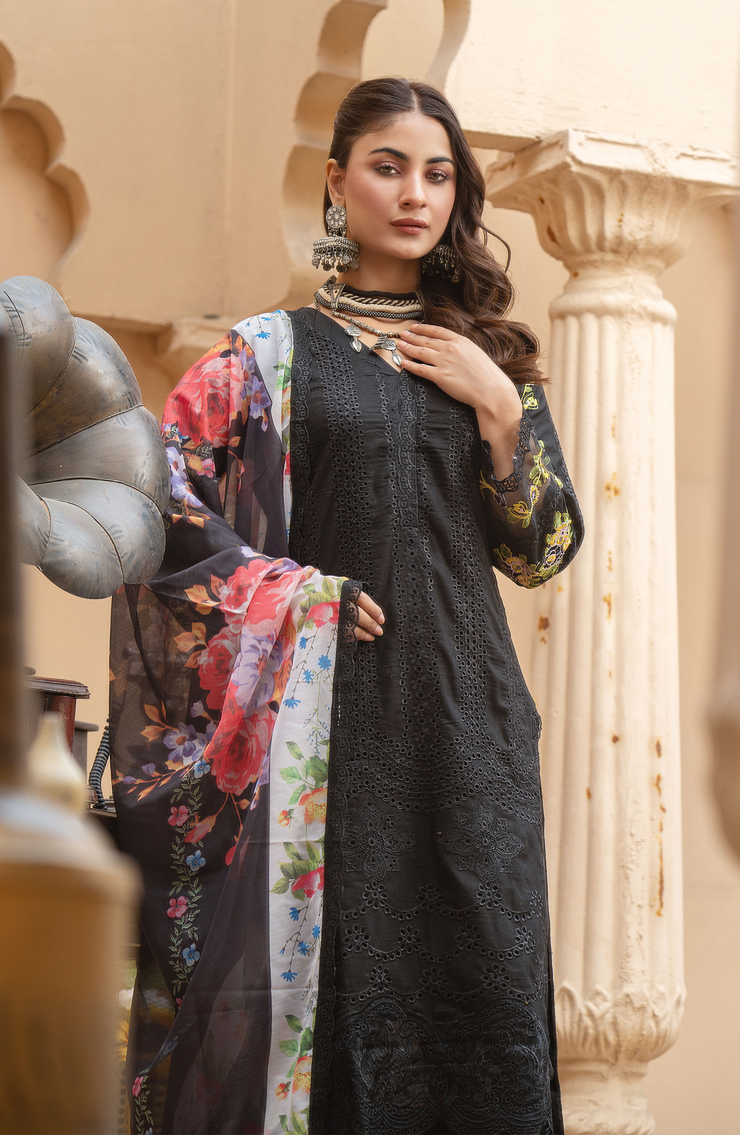 Raqs E Mughal Stitched Collection By AL Harir Apparel - Rohma Black