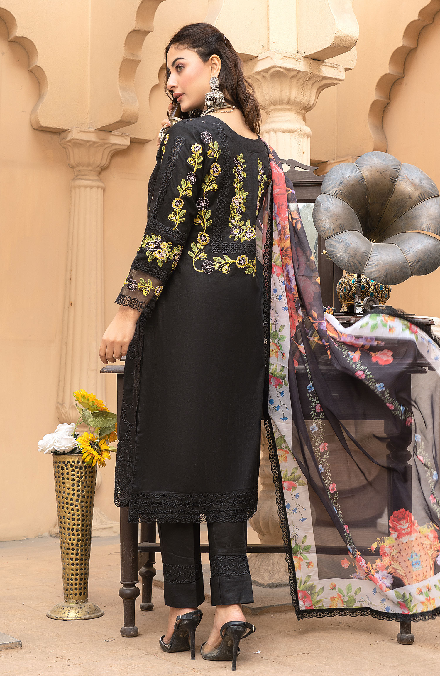 Raqs E Mughal Stitched Collection By AL Harir Apparel - Rohma Black