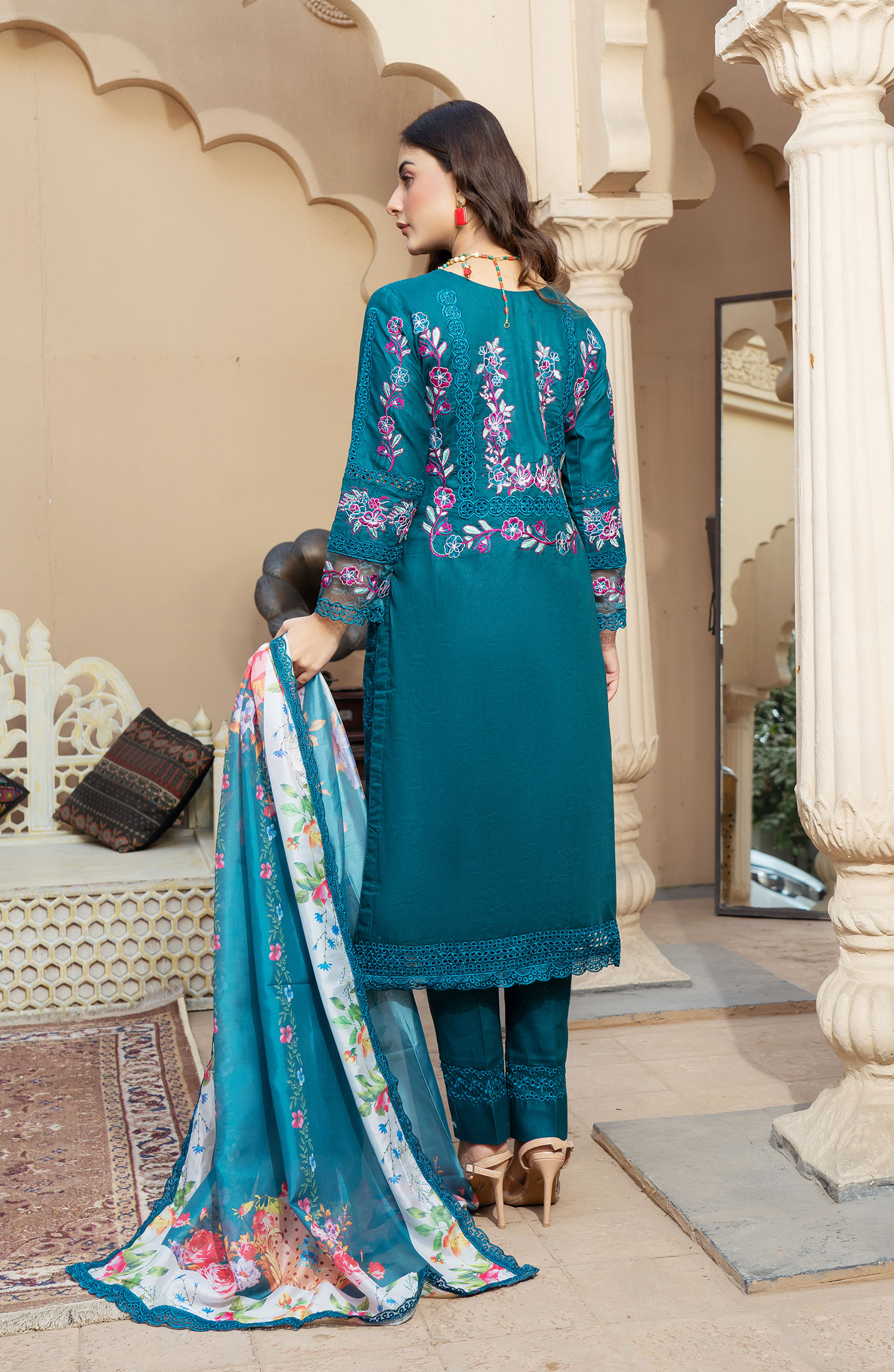 Raqs E Mughal Stitched Collection By AL Harir Apparel - Rohma Peacock