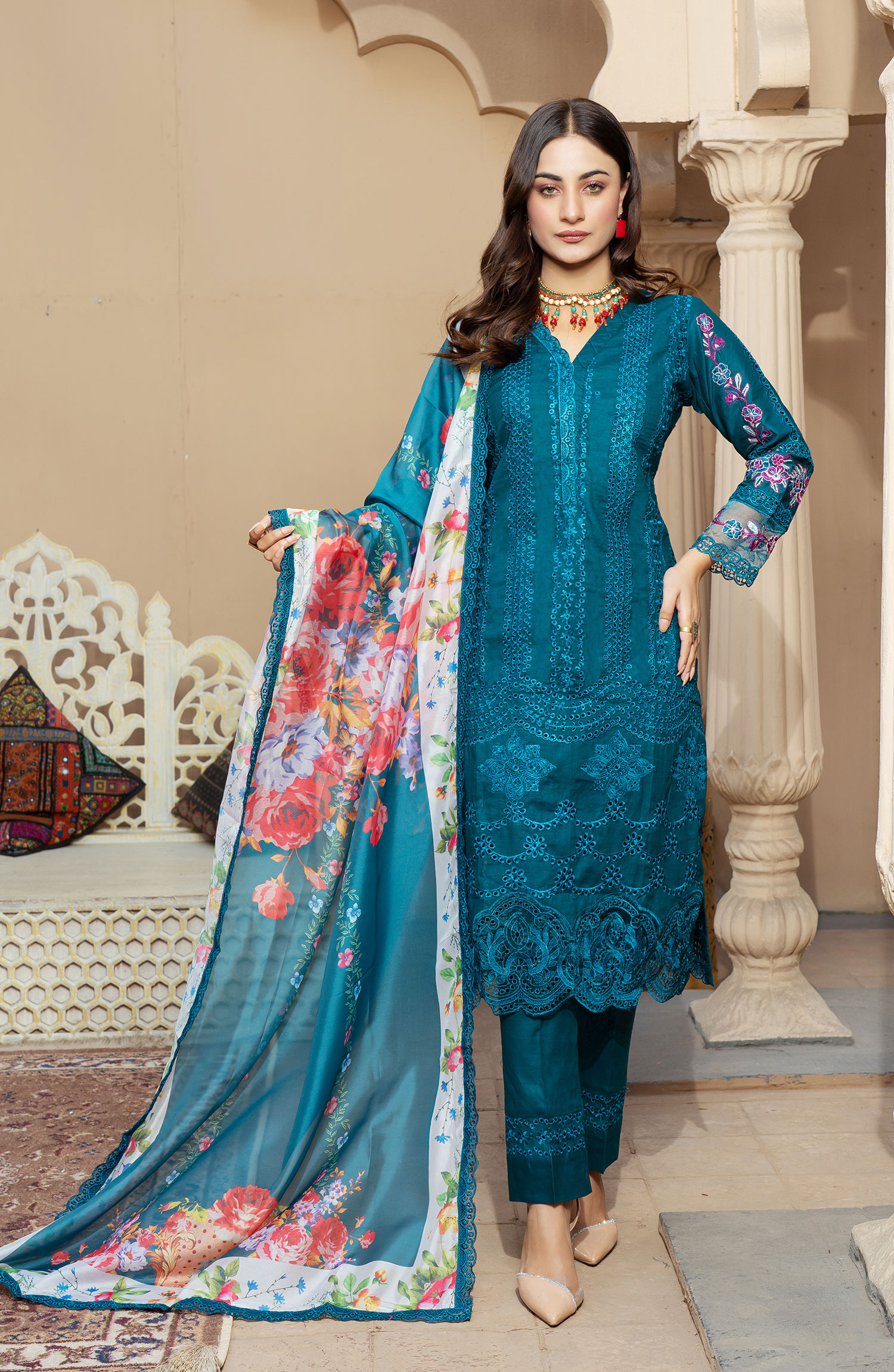 Raqs E Mughal Stitched Collection By AL Harir Apparel - Rohma Peacock