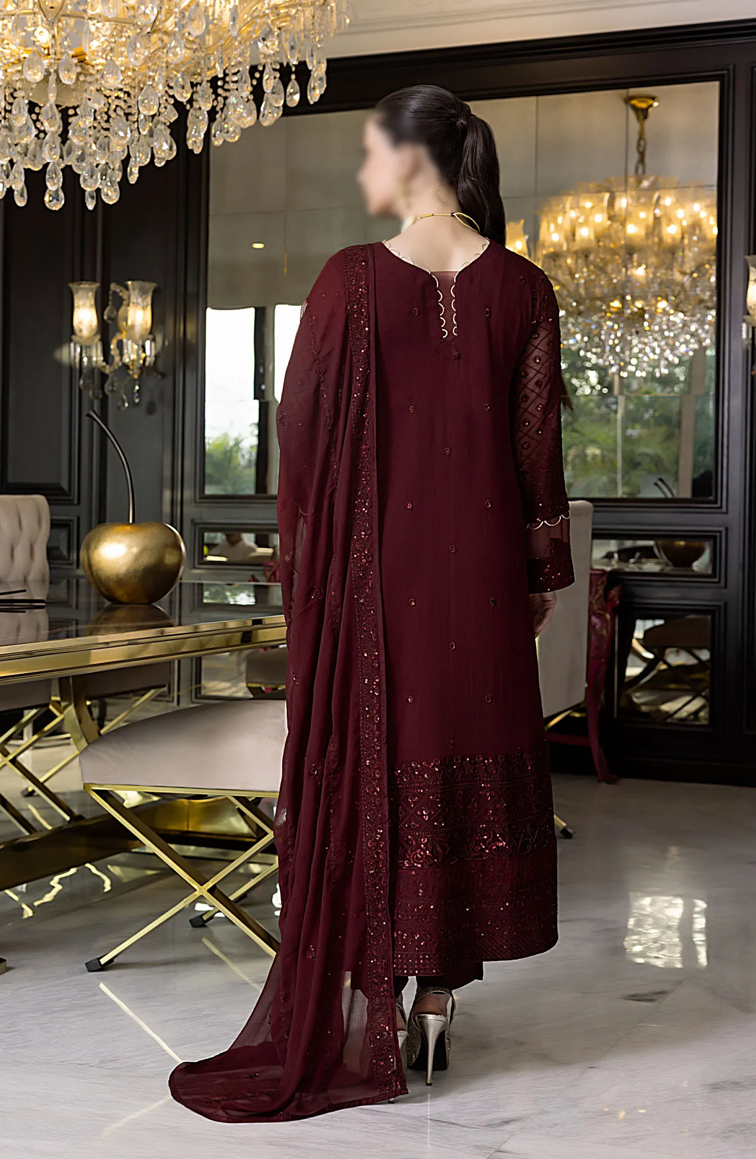 Merakish Unstitched Luxury Formal Collection Vol 10 2024 - Rose Wood