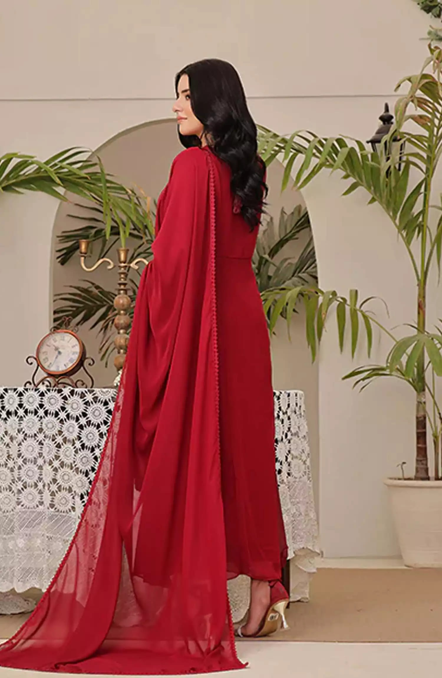 Ethereal Patels Stitched Collection By Nazmina - Rouge