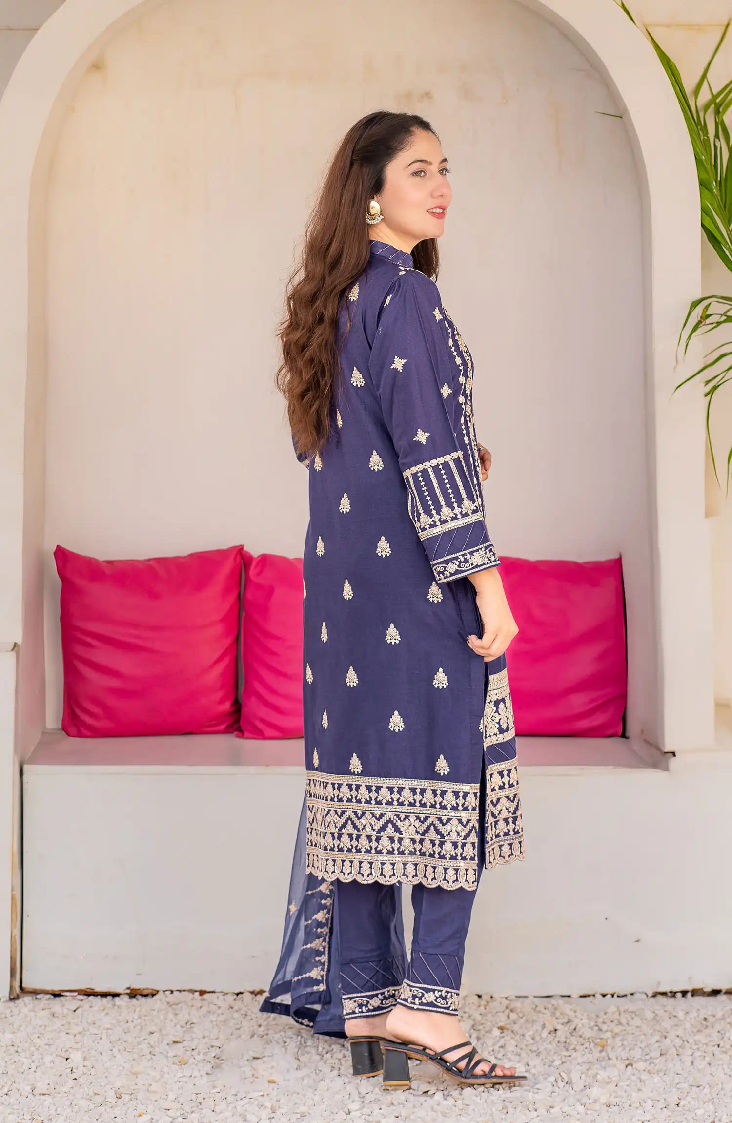 Roop Rang Stitched Collection By AL Harir Apparel-Royal Blue