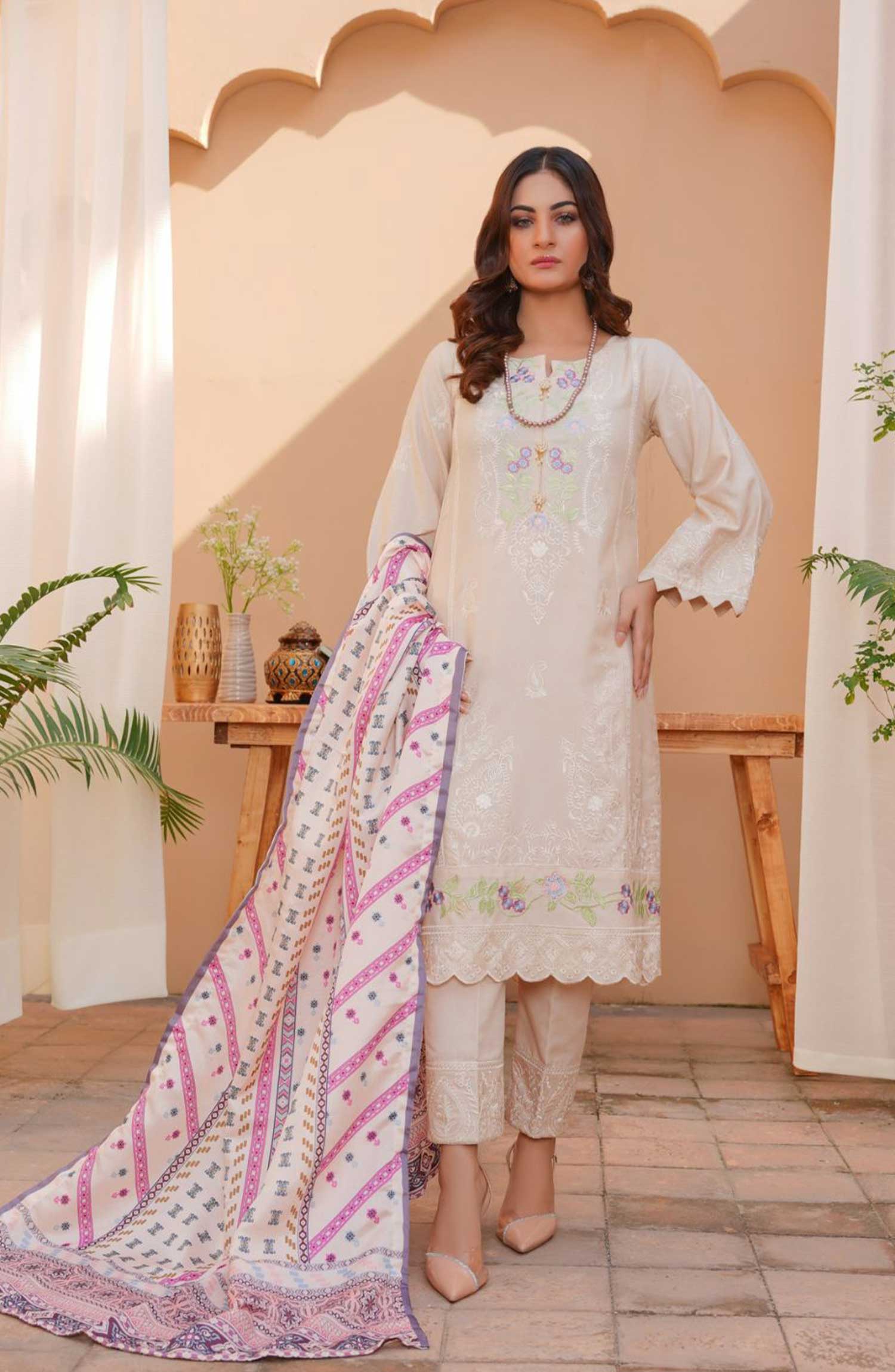 Thread & Weaves 3 PC - Embroidered Karandi Pret Collection RTWKR24101