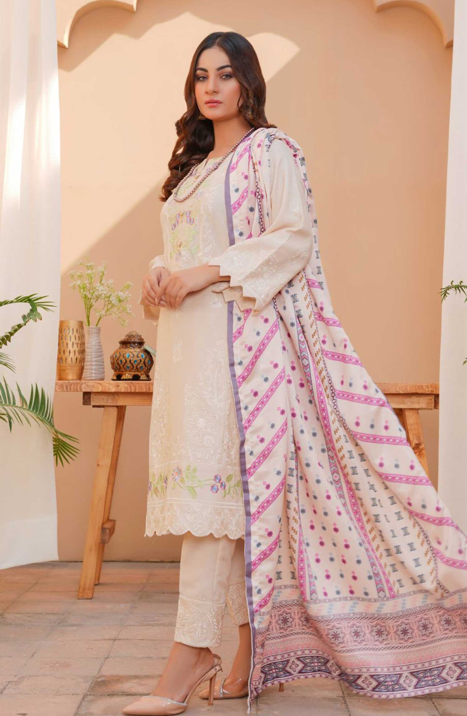 Thread & Weaves 3 PC - Embroidered Karandi Pret Collection RTWKR24101