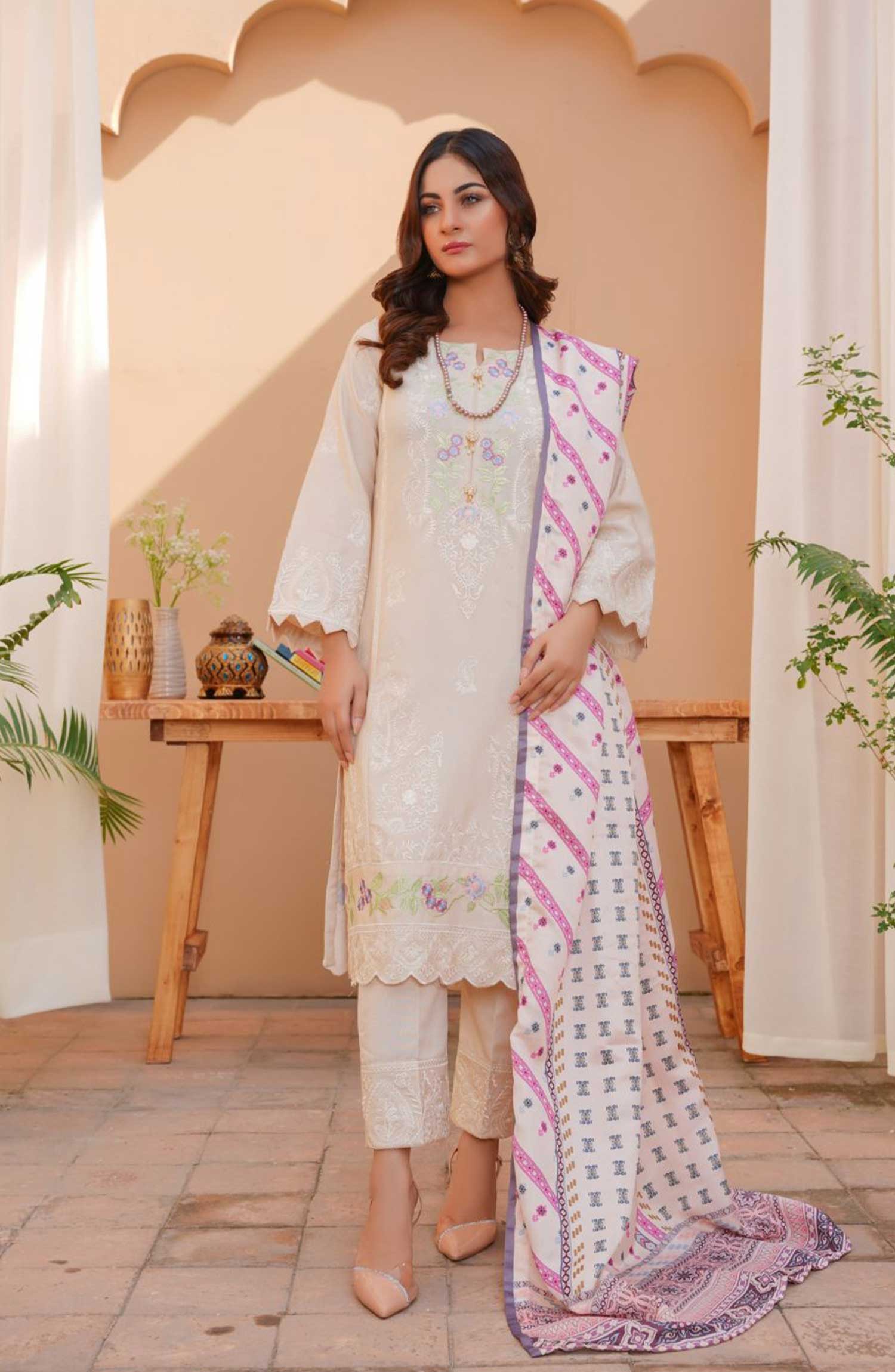 Thread & Weaves 3 PC - Embroidered Karandi Pret Collection RTWKR24101