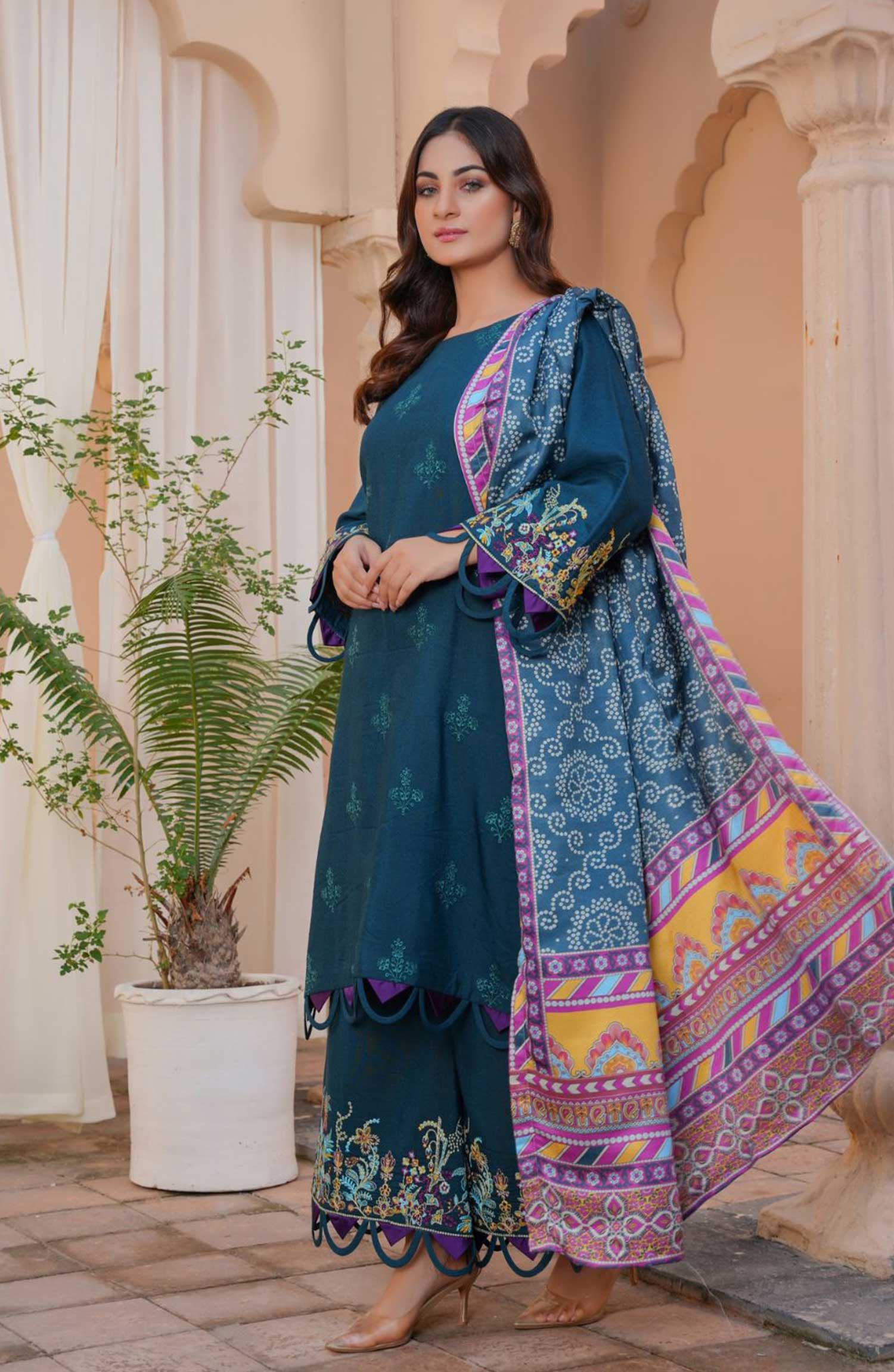 Thread & Weaves 3 PC - Embroidered Karandi Pret Collection RTWKR24105