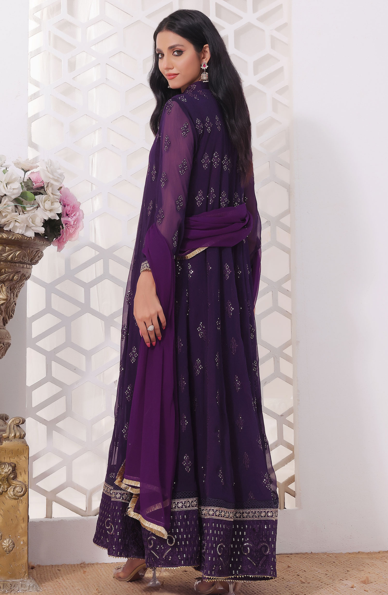 Raqs E Mughal Stitched Collection By AL Harir Apparel - Ruby Purple