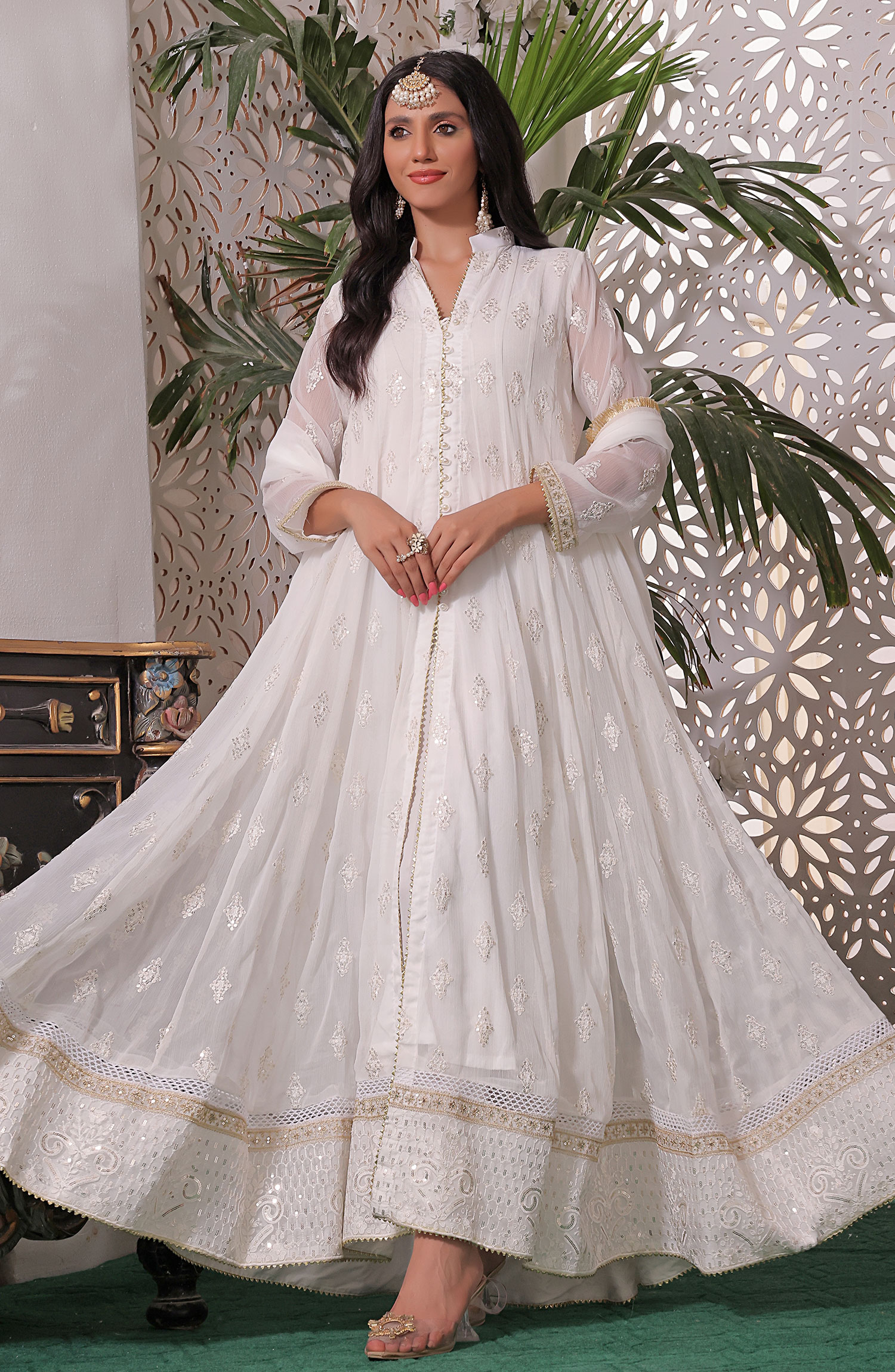 Raqs E Mughal Stitched Collection By AL Harir Apparel - Ruby White