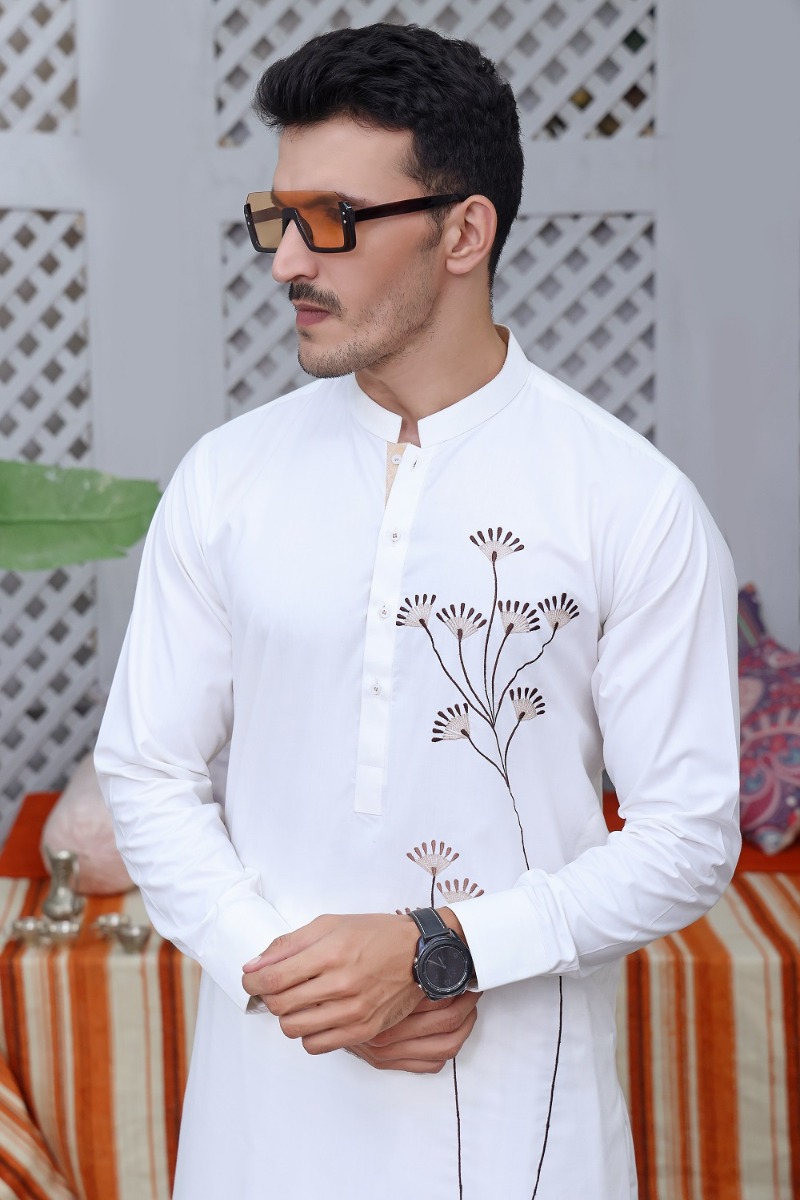 TGM Fancy Shalwar Kameez Spatial White