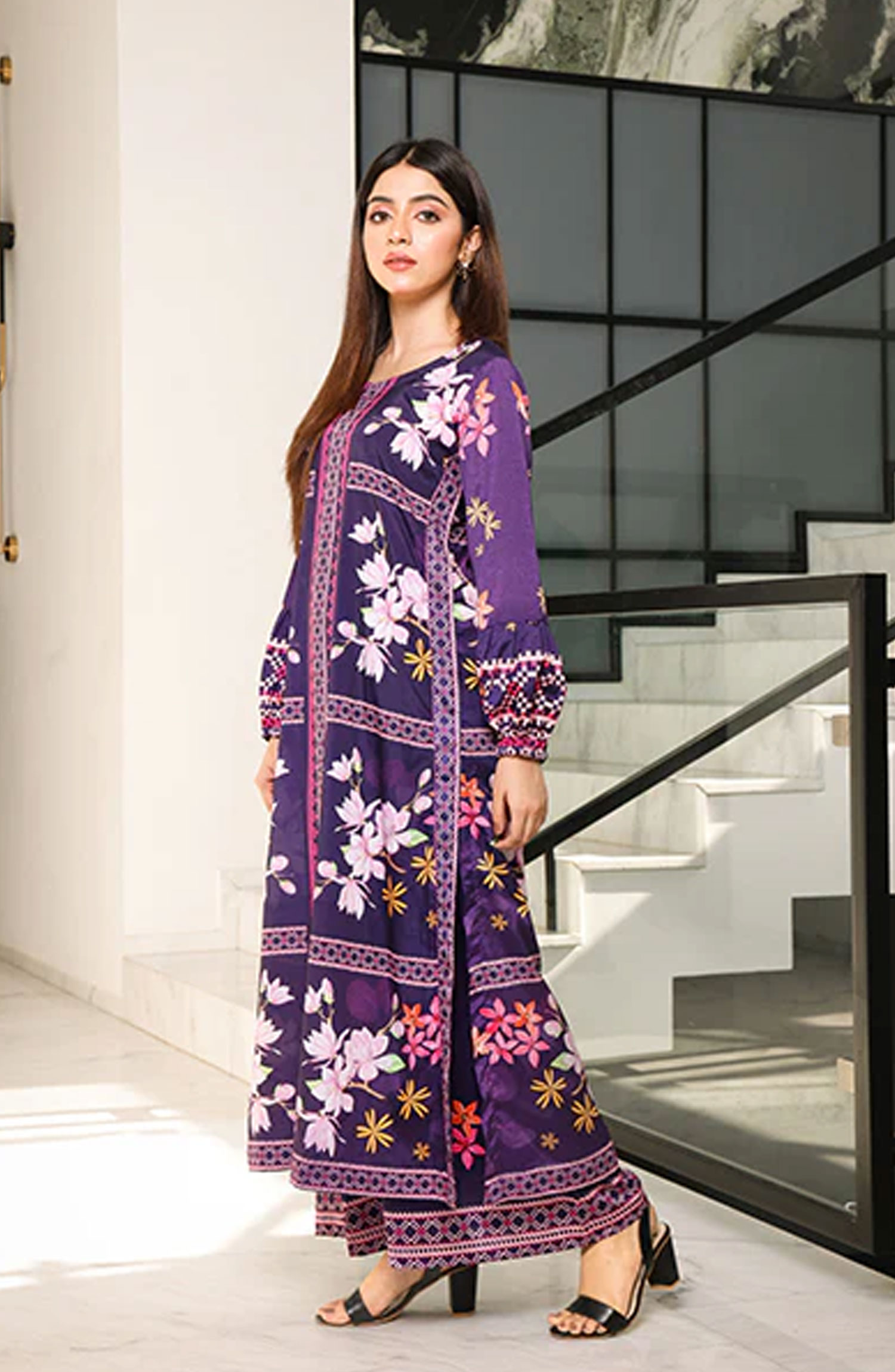 Nazmina Luxe Co Ords 2 Pc Stitched Collection - Starry Night (ZA-04)