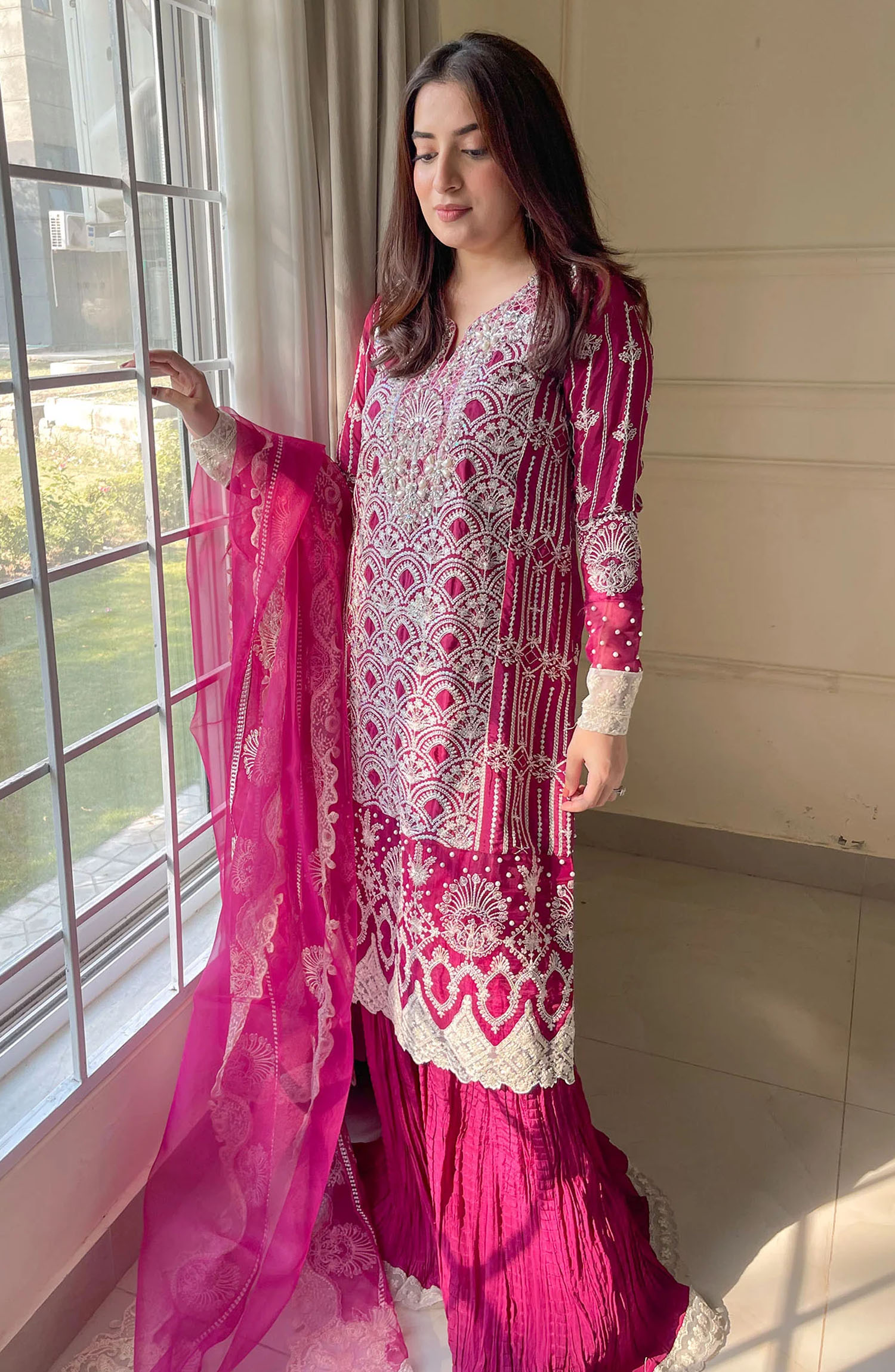 Rang E Noor Festive Collection By Maria Osama Khan - Sumbul - Fuchsia