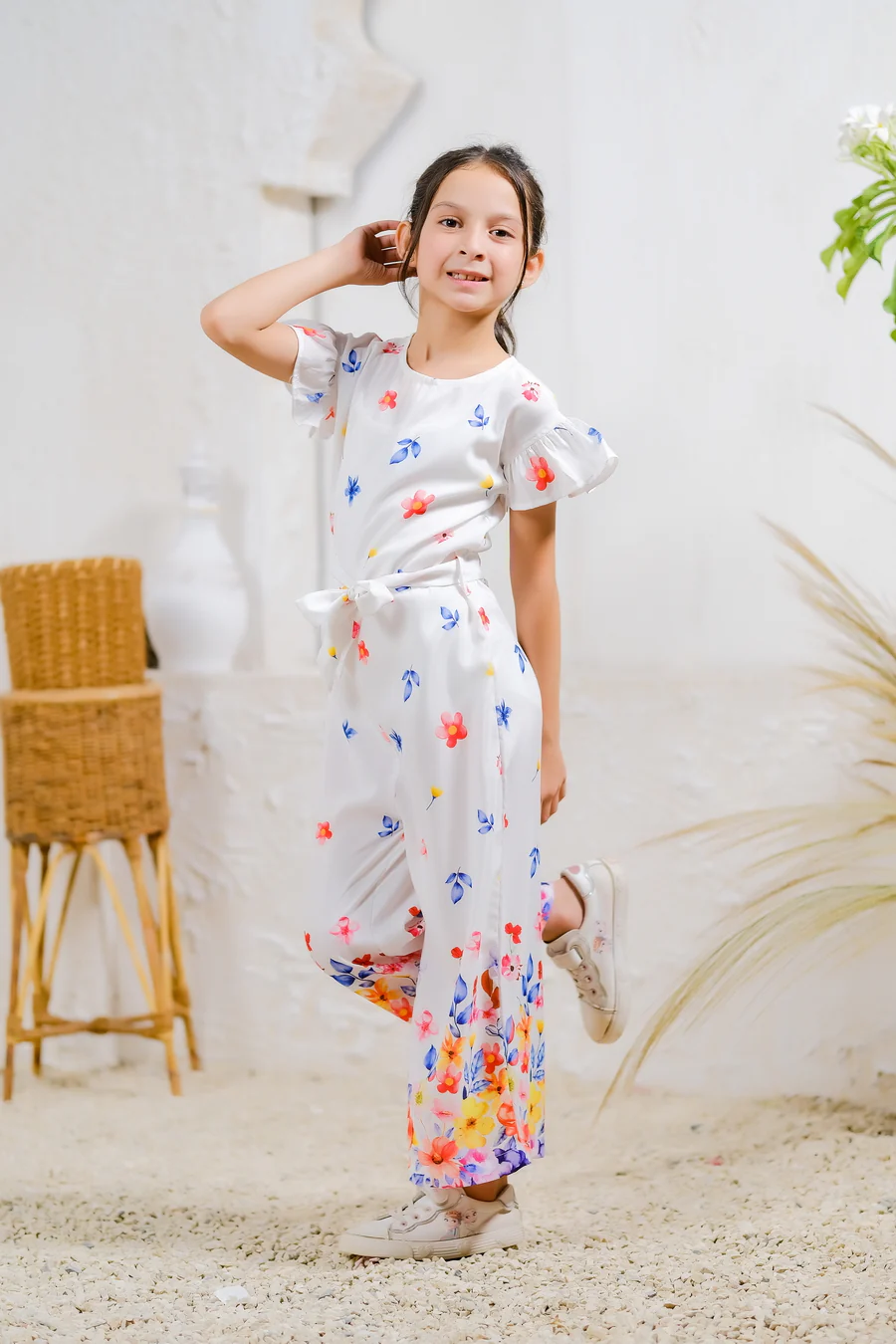 Kids 1 pc ready to wear - Summer Garden Jumpsuit