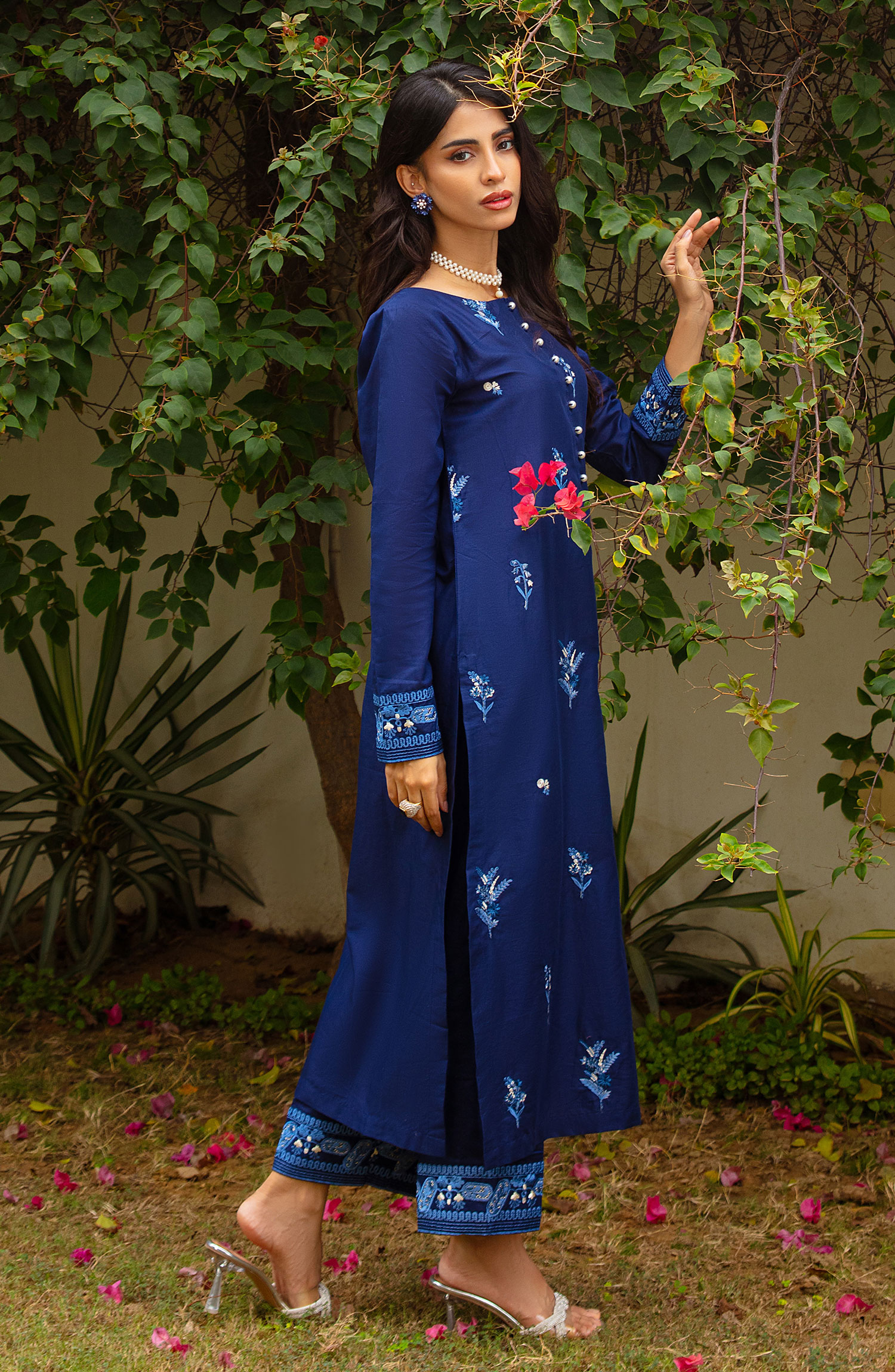 Muse Embroidered 2 Pc Pret Collection By TNG Store Twilight (Dark Blue)