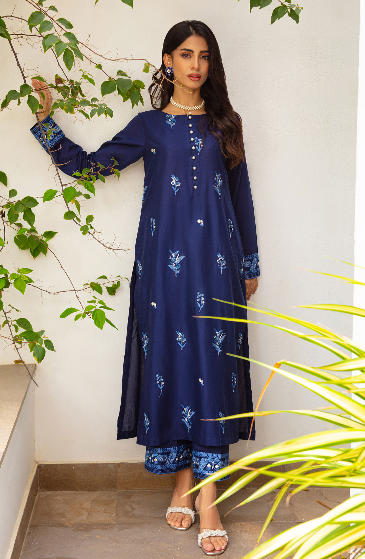 Muse Embroidered 2 Pc Pret Collection By TNG Store Twilight (Dark Blue)