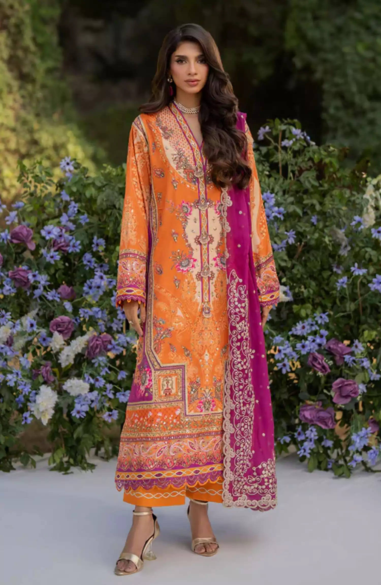 Qalamkar Luxe Silk Collection 2024 - UA-03 ALMA