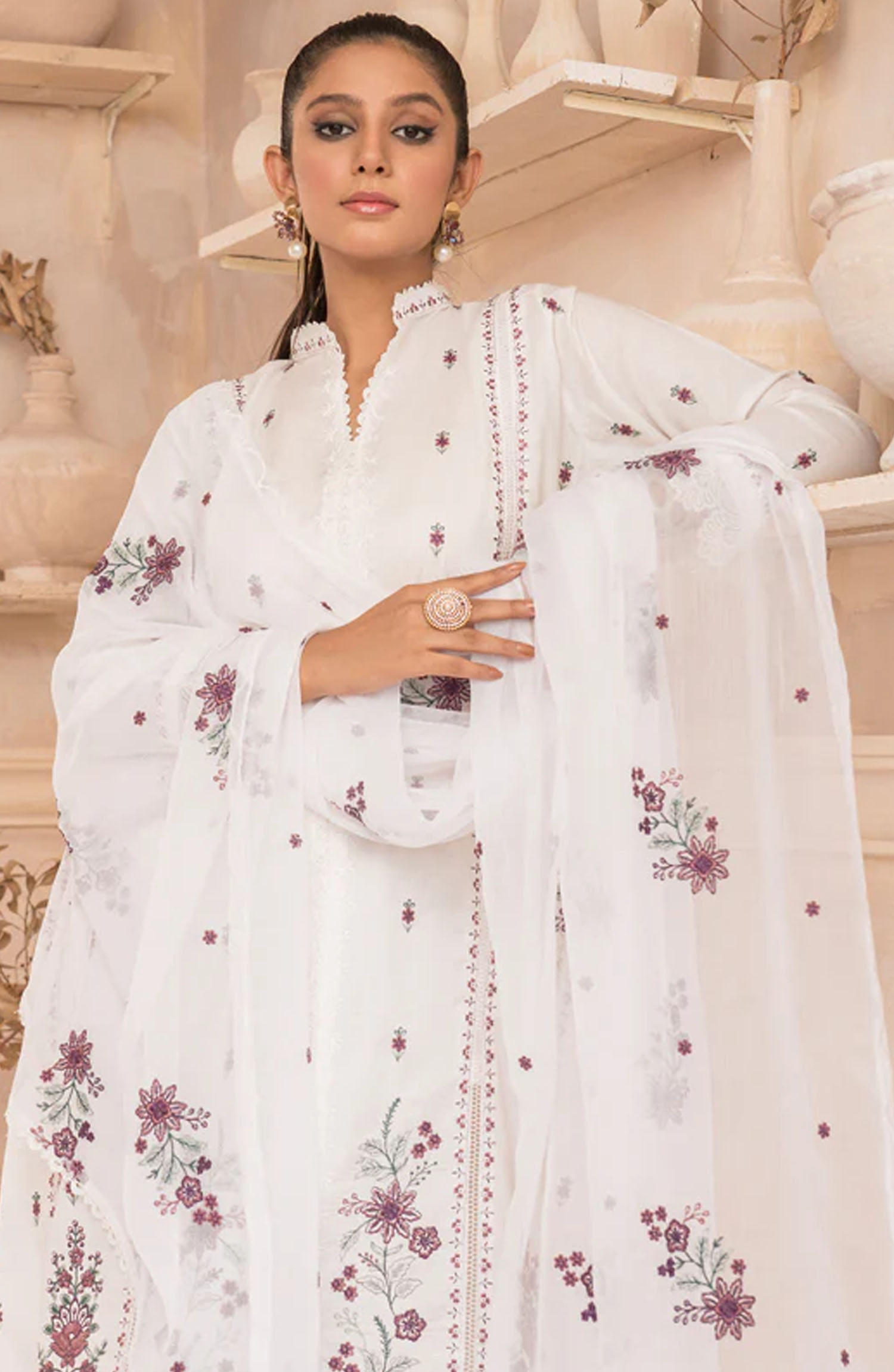 Roop Rang Stitched Collection By AL Harir Apparel-Ayaana White