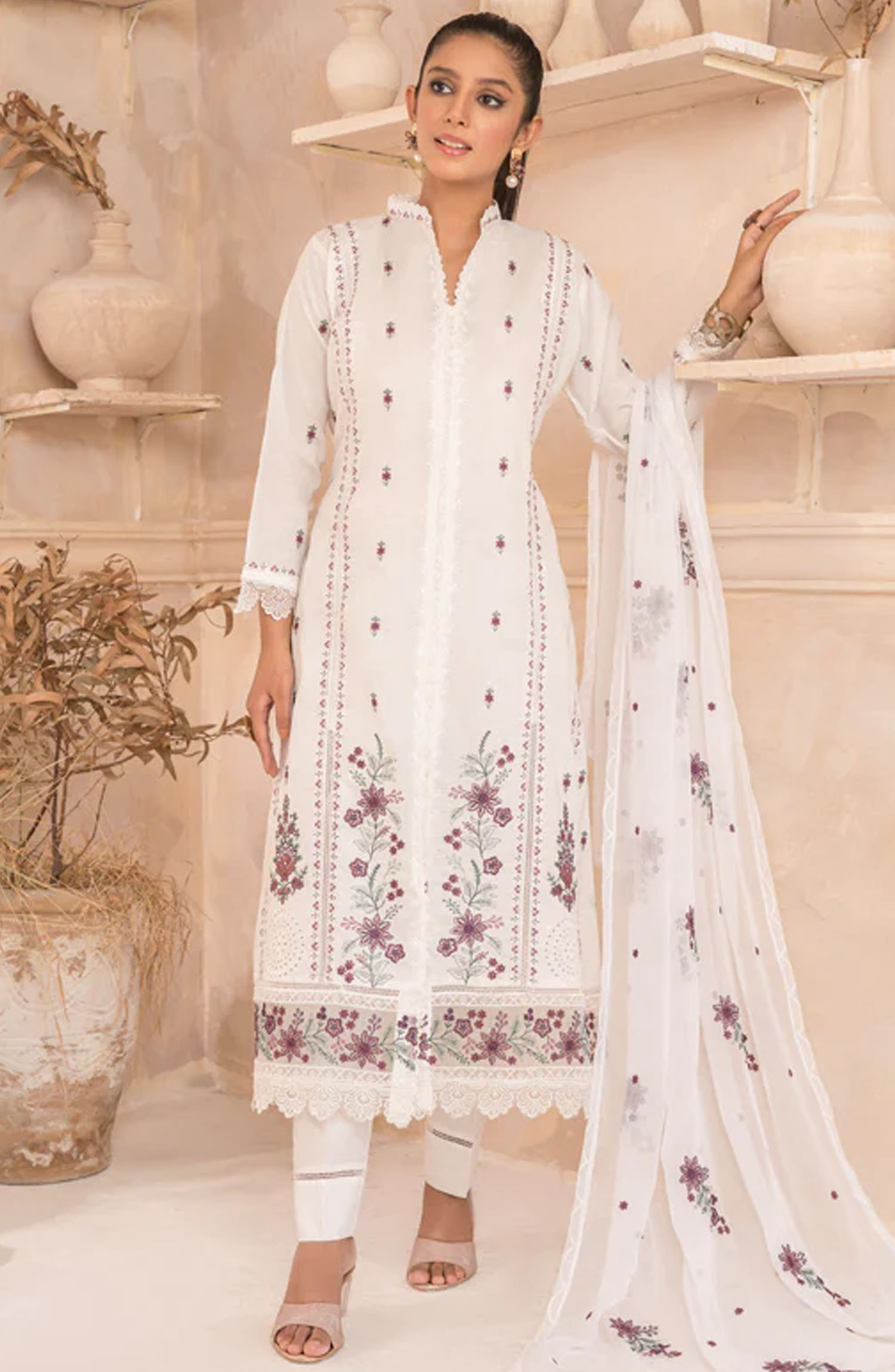 Roop Rang Stitched Collection By AL Harir Apparel-Ayaana White