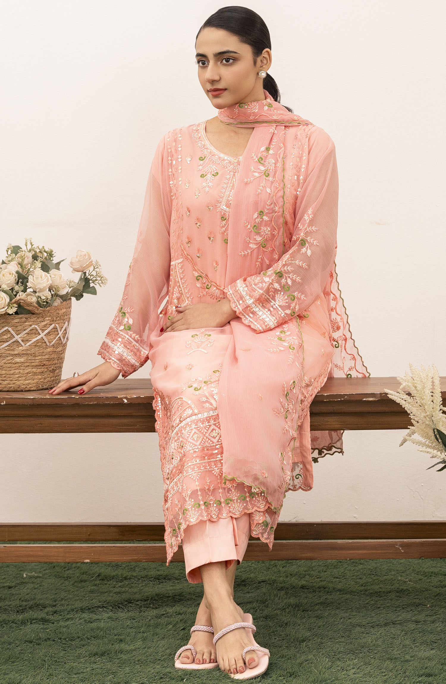 Roop Rang Stitched Collection By AL Harir Apparel-Nazarana B.Pink