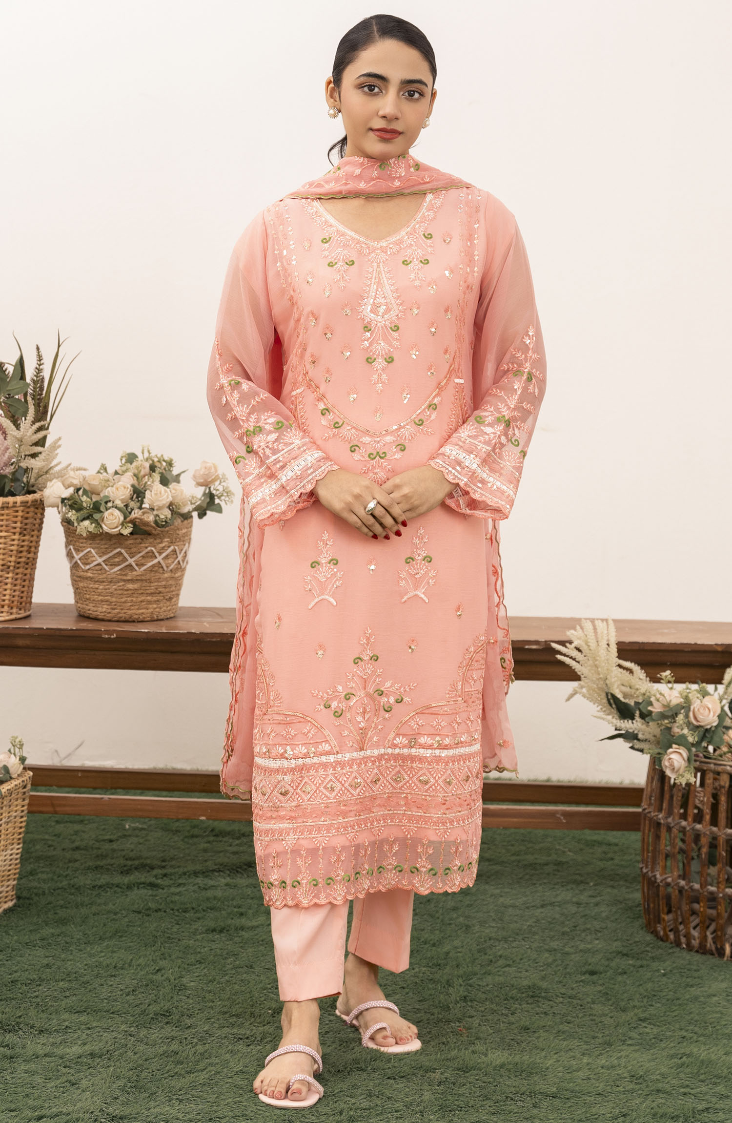 Roop Rang Stitched Collection By AL Harir Apparel-Nazarana B.Pink