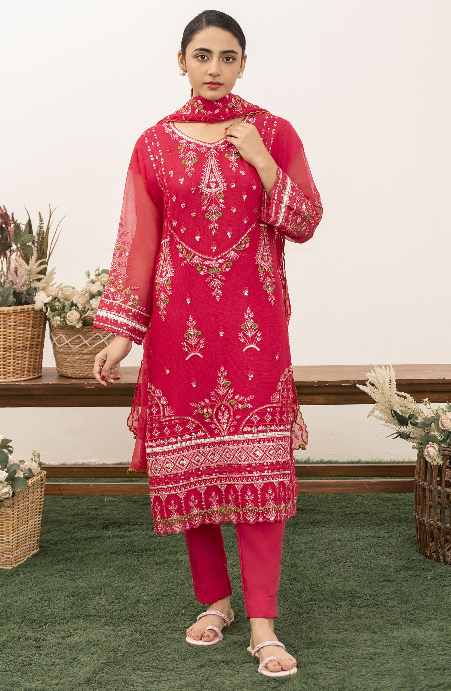 Roop Rang Stitched Collection By AL Harir Apparel-Nazarana S.Pink