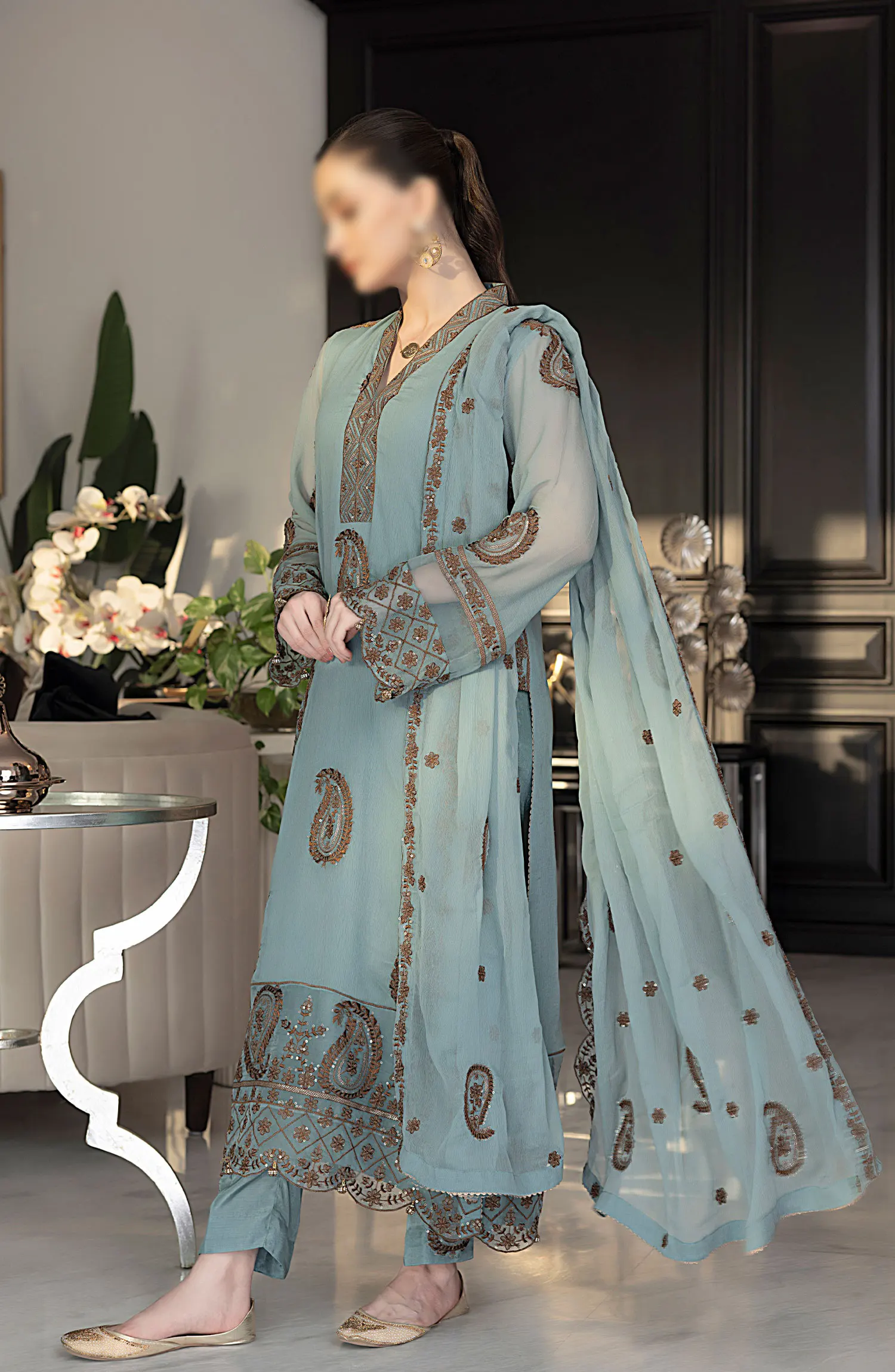 Merakish Unstitched Luxury Formal Collection Vol 10 2024 - Wild Blue