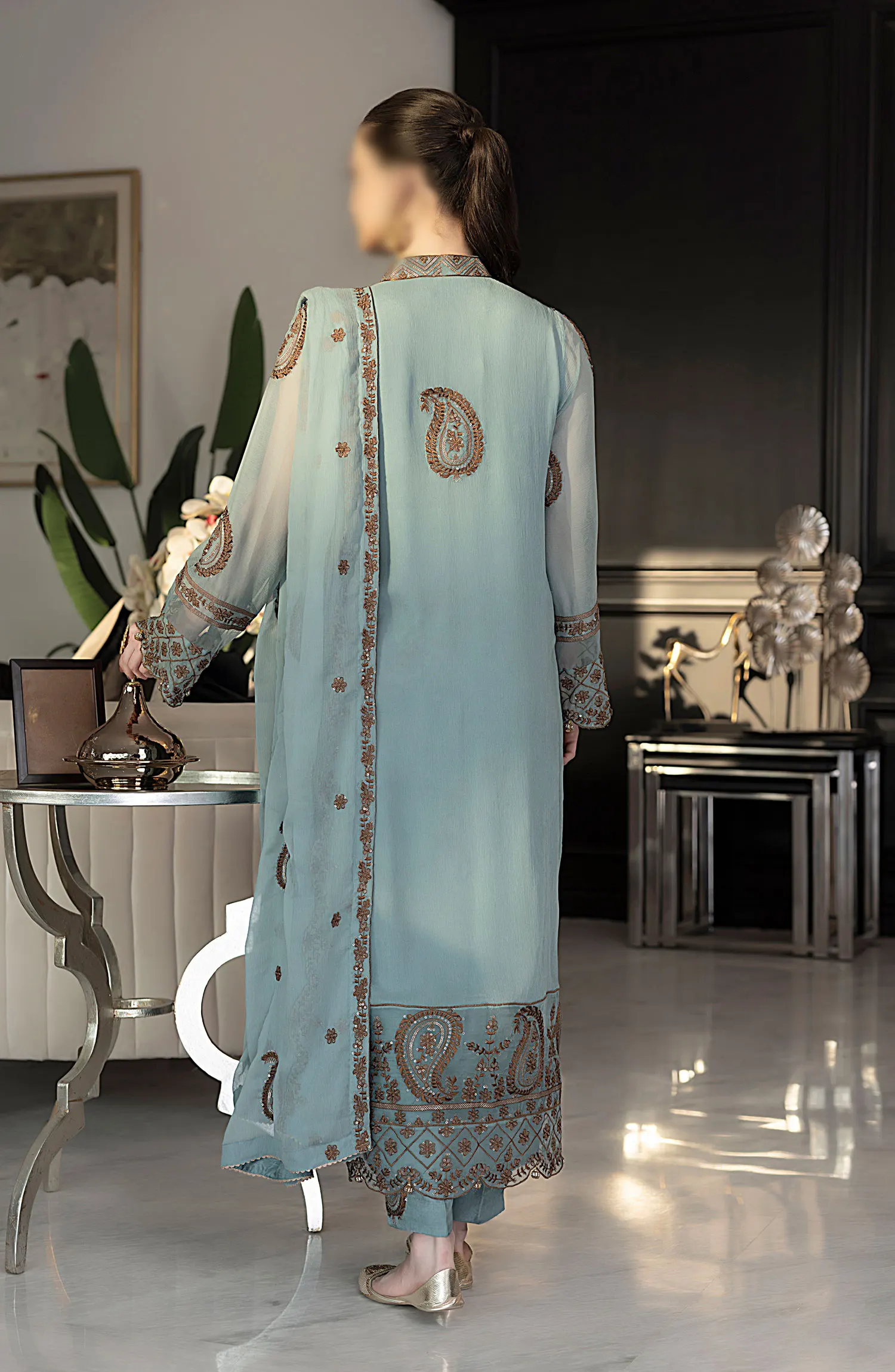 Merakish Unstitched Luxury Formal Collection Vol 10 2024 - Wild Blue