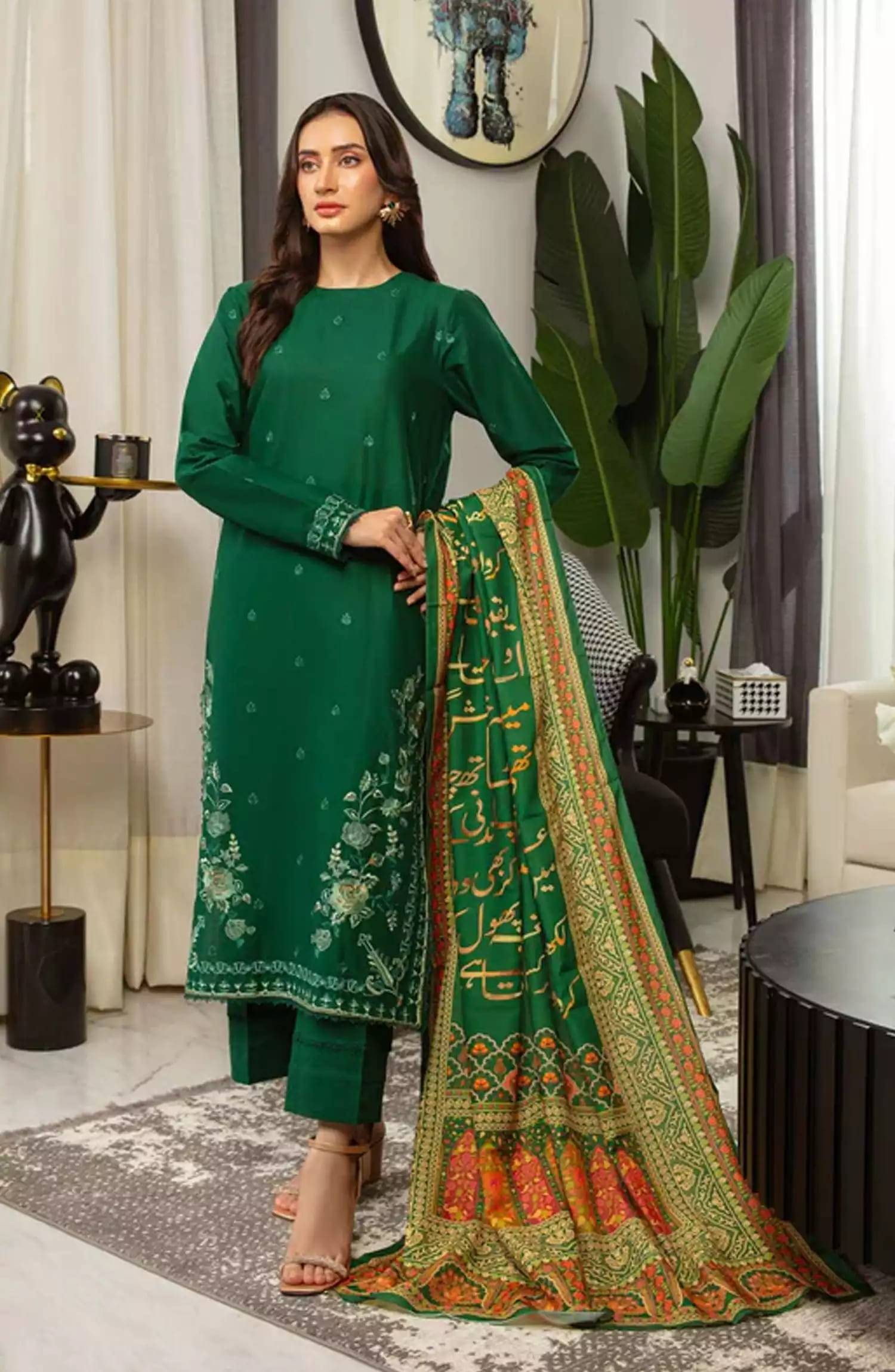 Odhnis By TNG Store - Yaqeen Odhni (Green)