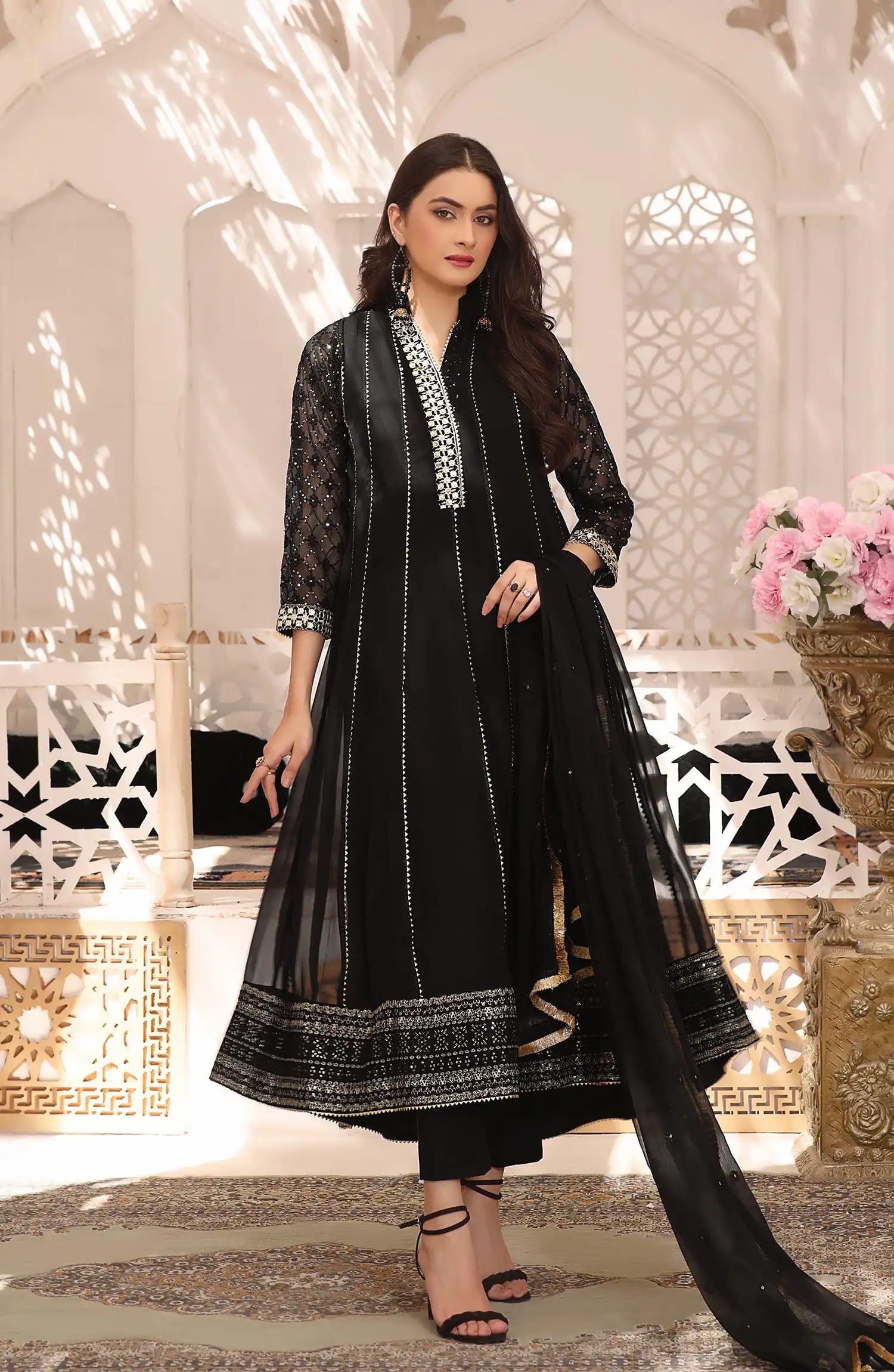 Roop Rang Stitched Collection By AL Harir Apparel-Zarif Black